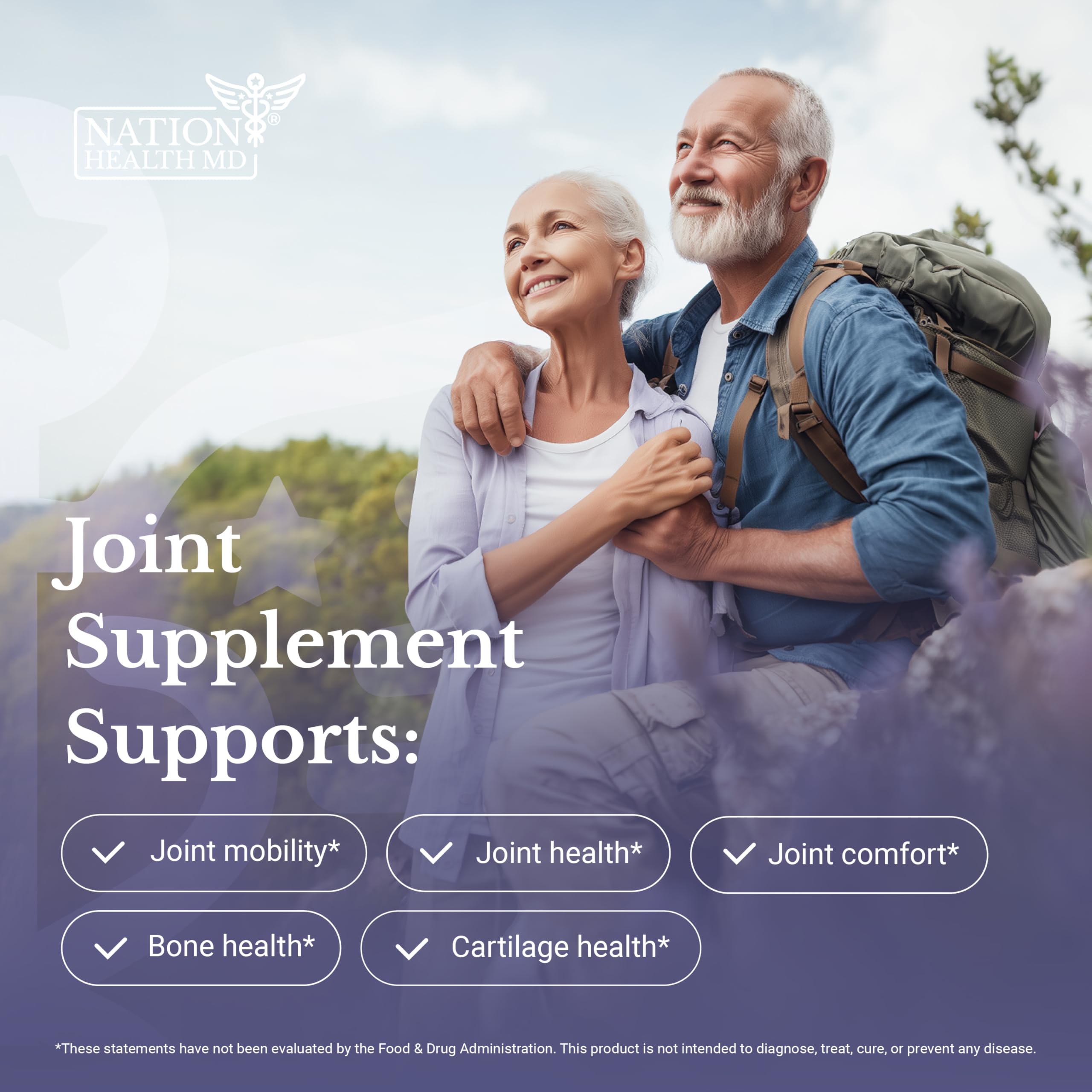 NATION HEALTH MD Joint Complex - Joint & Cartilage Health - Joint Support Supplement with Calcium, NEM Eggshell Membrane, Boswellia Serrata - Knee Supplements for Men & Women, 60 Capsules NATION HEALTH MD buy supplements canada