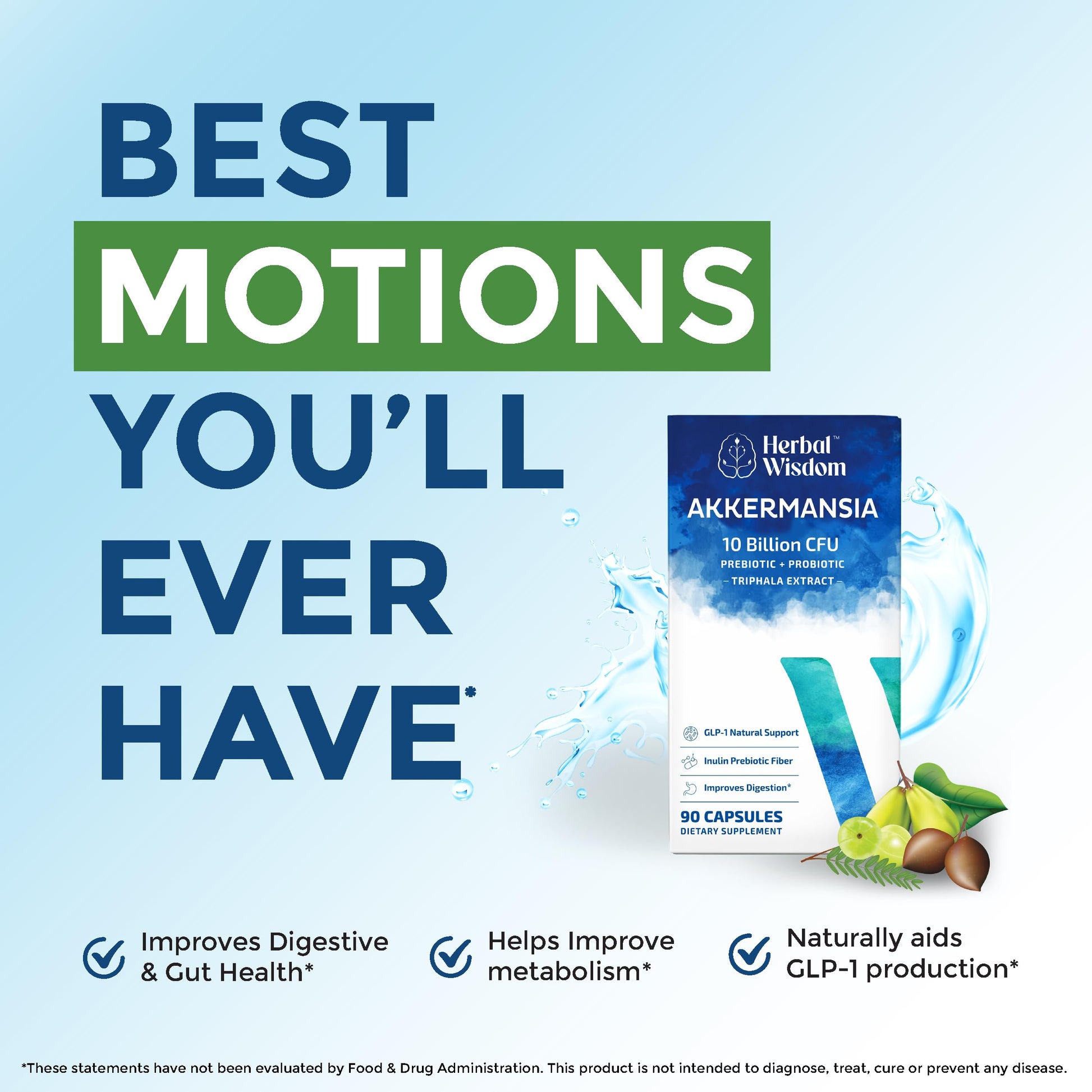 Herbal Wisdom Akkermansia Probiotic 10 Billion CFU - Advanced Support, Probiotic+Prebiotic | for Gut & Metabolism Support - No Bloating | with Inulin & Triphala Herbal Wisdom buy supplements canada