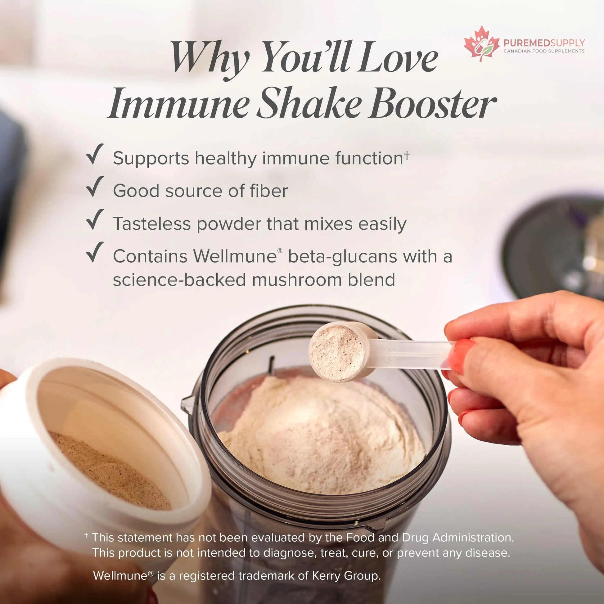 Isagenix Immune Shake Booster - Supports Healthy Immune Function with Wellmune® Beta-Glucans & Mushroom Blend - Unflavored Powder for Easy Mixing - Good Source of Fiber - No Artificial Ingredients Isagenix buy supplements canada