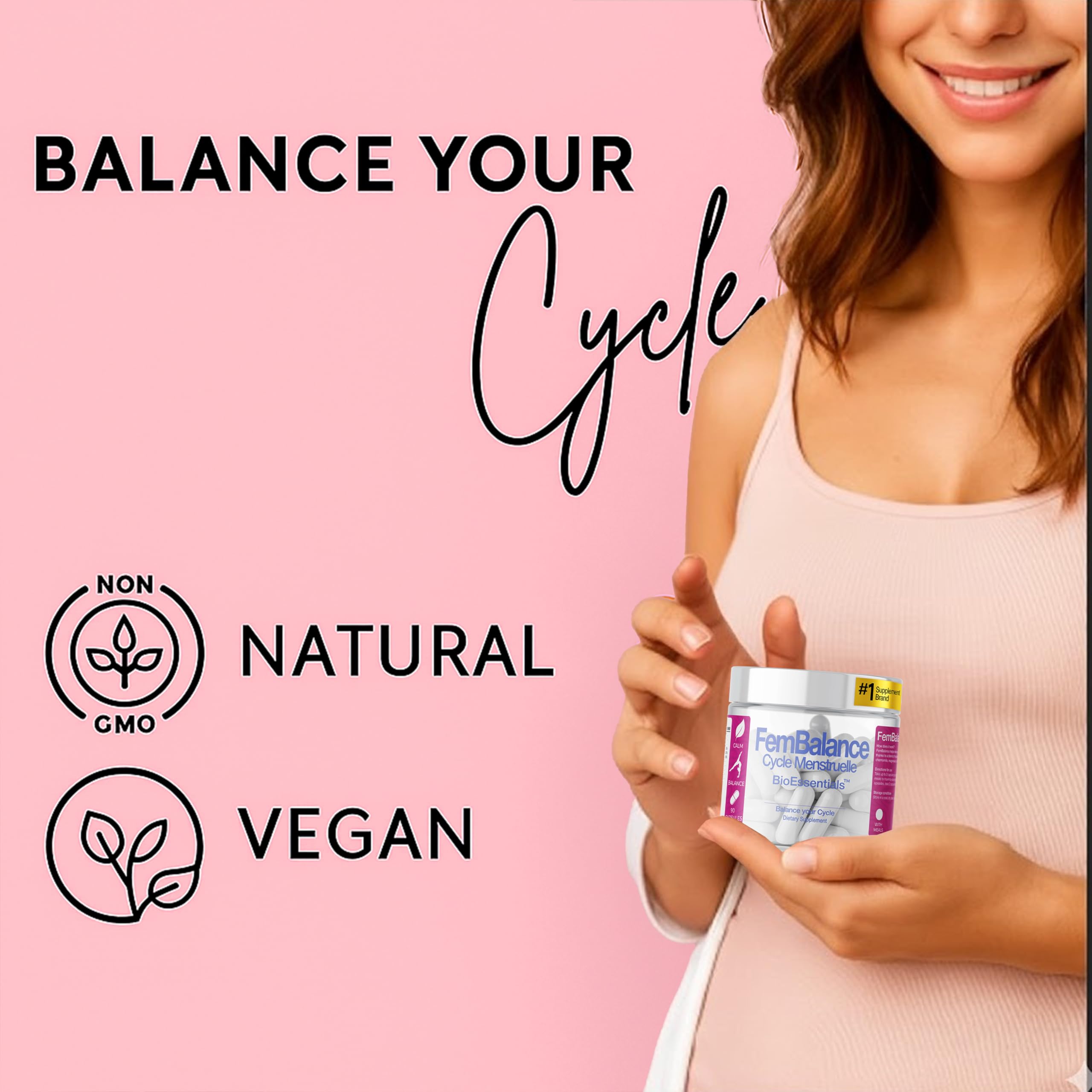 BioEssentials FemBalance® – Women’s Hormone Balance Supplement for PMS Support & Menstrual Cramp Relief - Ashwagandha, Magnesium & Chamomile for Hormonal Balance, Mood & Energy – 90 Vegan Capsules BioEssentials buy supplements canada