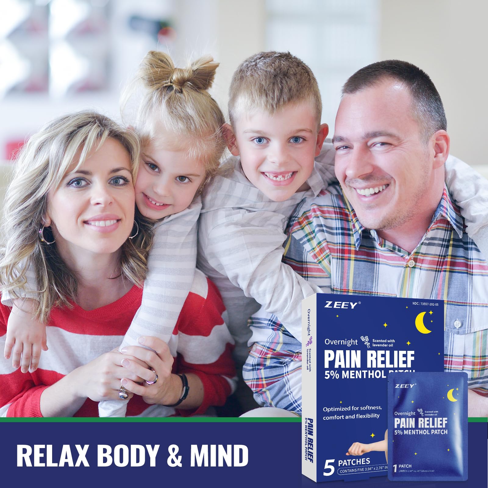 ZEEY 5% Menthol Overnight Pain Relief Patches, French Lavender Oil Pain Patch for Back, Knee, Neck, Shoulders, Joints, Muscle Soreness, Fast Acting, Topical Analgesic, Gel Patch, 3.94" x 2.76", 5Ct ZEEY buy supplements canada