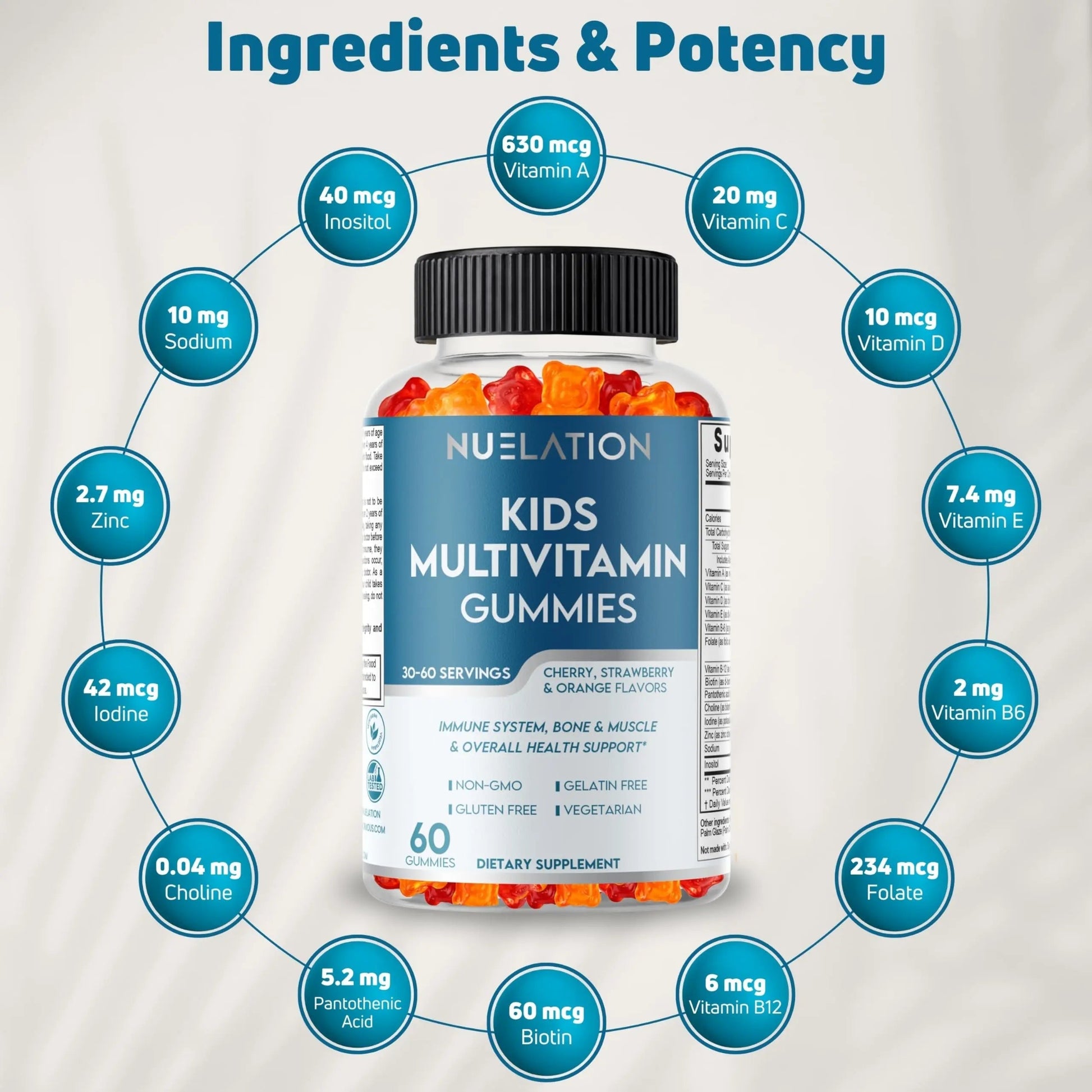 NUELATION Kids Multivitamin Gummies, 30-60 Day Supply with 14 Essential Kids Vitamins & Minerals. Toddler Vitamins for Overall Wellness. Non-GMO, Gelatin-Free, Gluten-Free, Vegetarian Children Vitamin NUELATION buy supplements canada