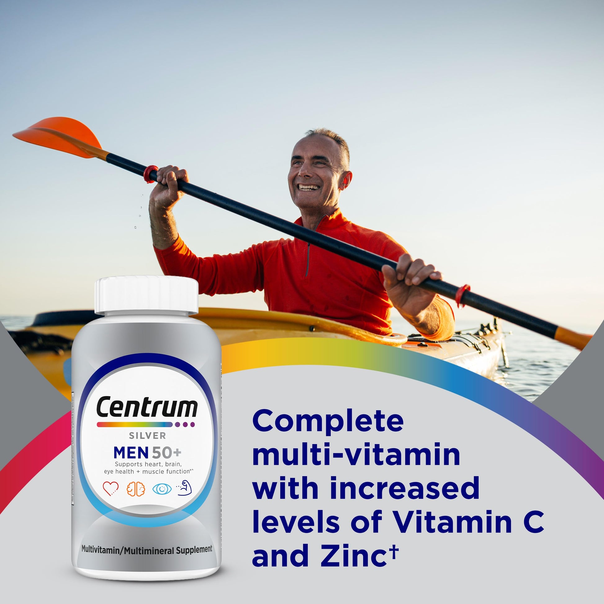 Centrum Silver Multivitamin for Men 50 Plus, Multimineral Supplement, Vitamin D3, B-Vitamins and Zinc, Gluten Free, Non-GMO Ingredients, Supports Memory Centrum buy supplements canada