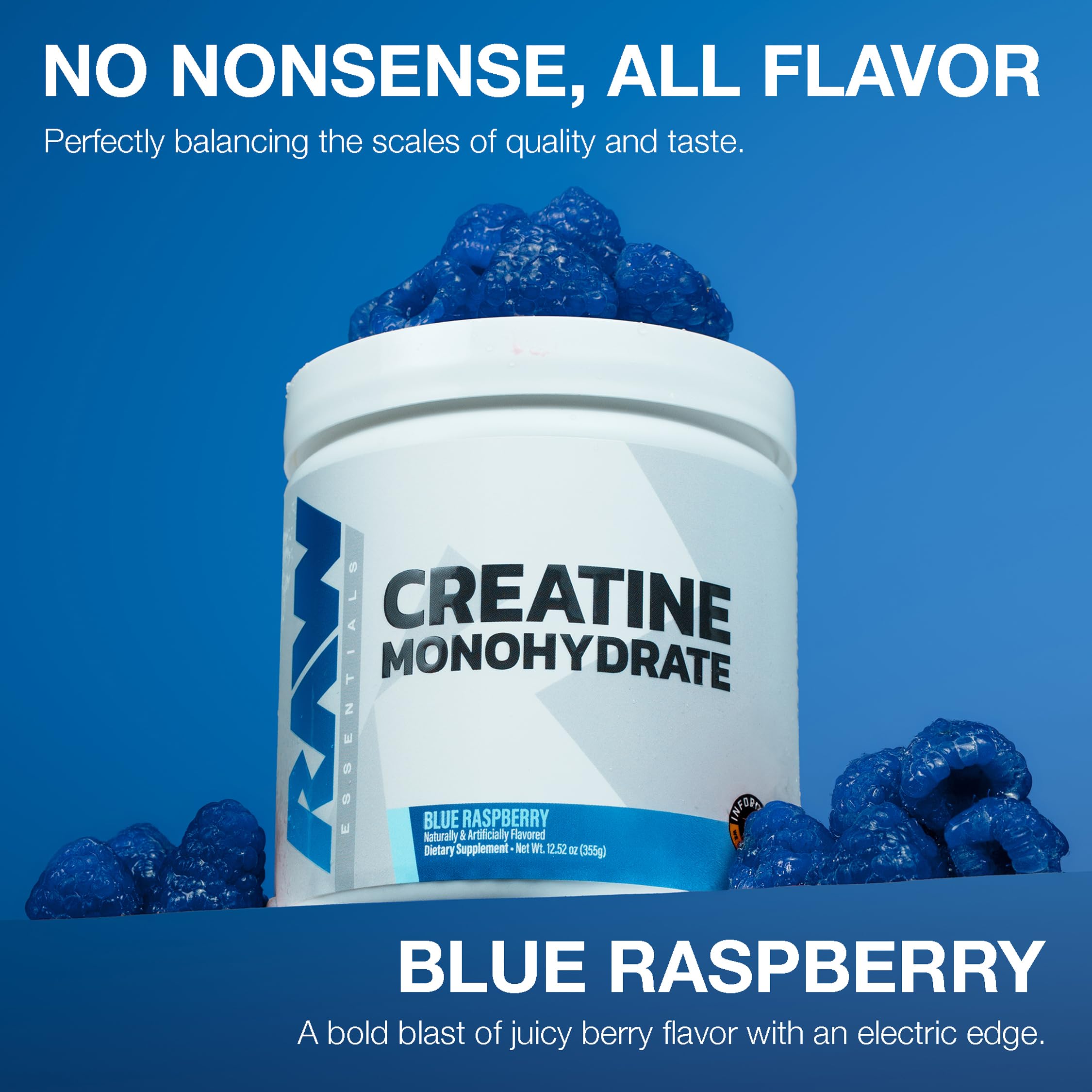 RAW Nutrition Creatine Monohydrate Powder, Blue Raspberry (30 Servings) - Micronized Creatine Monohydrate Supplement for Workout Performance, Build Muscle & Strength RAW buy supplements canada