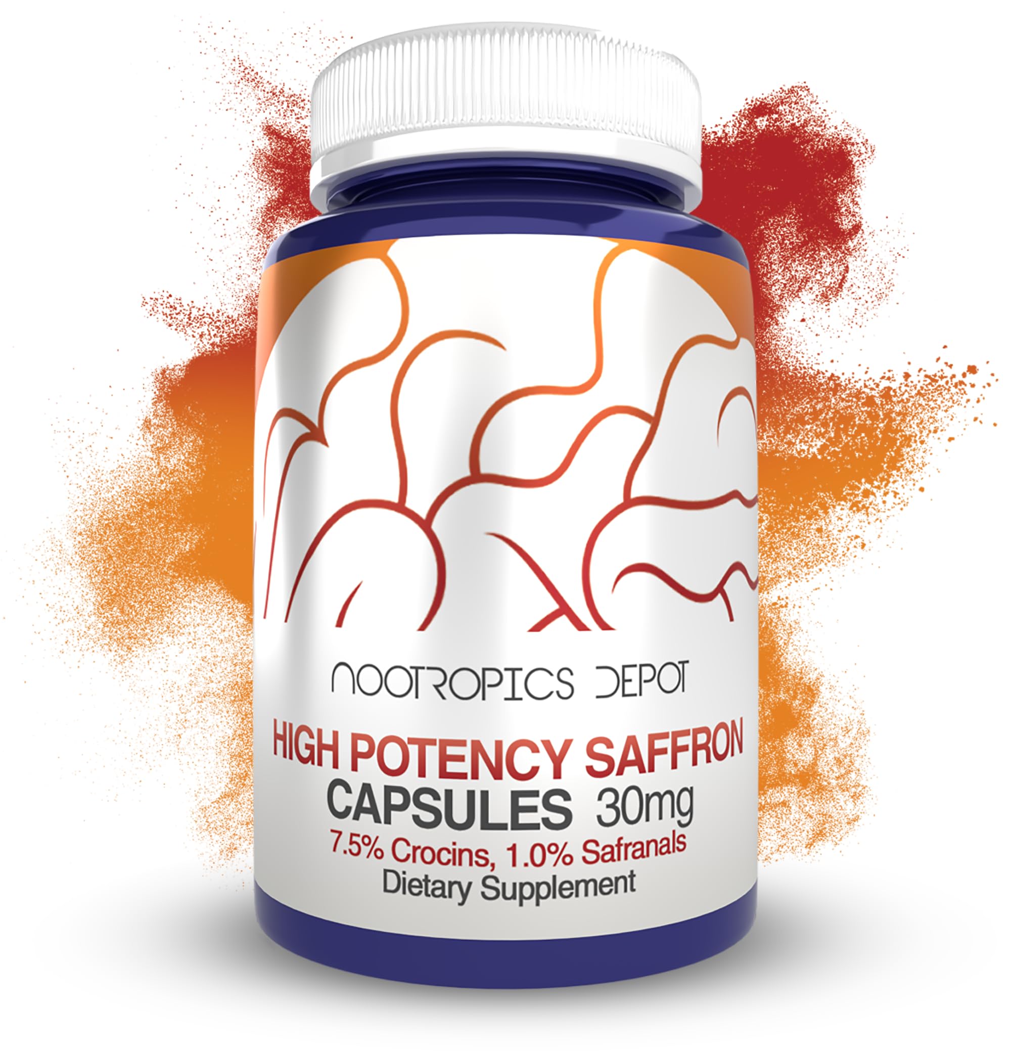 Nootropics Depot High Potency Saffron Extract Capsules | 30mg | Minimum 7.5% Crocins and 1% Safranals | Crocus sativus | 60 ct Nootropics Depot buy supplements canada