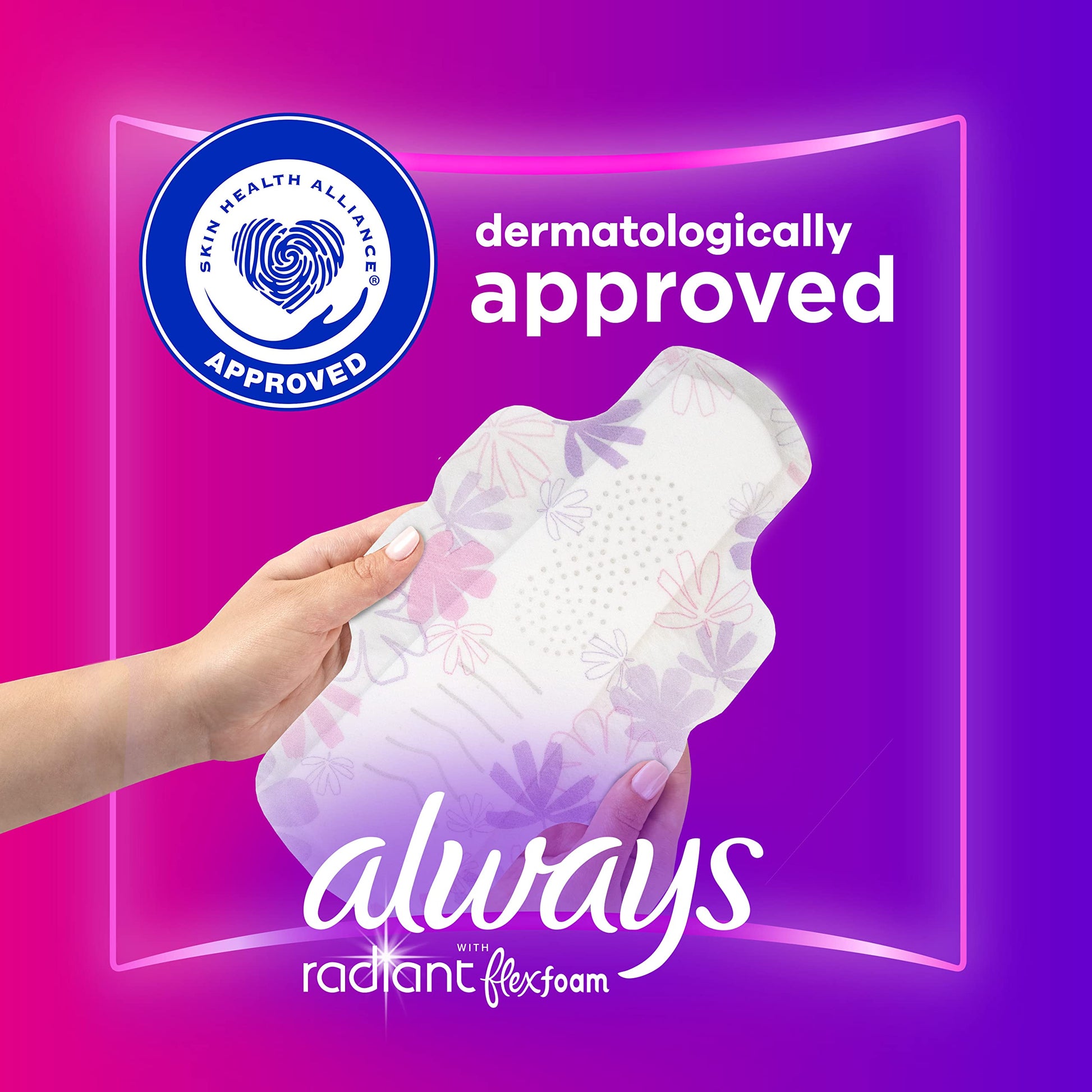 Always Radiant Feminine Pads For Women, Size 3 Extra Heavy Absorbency, With Flexfoam Always buy supplements canada