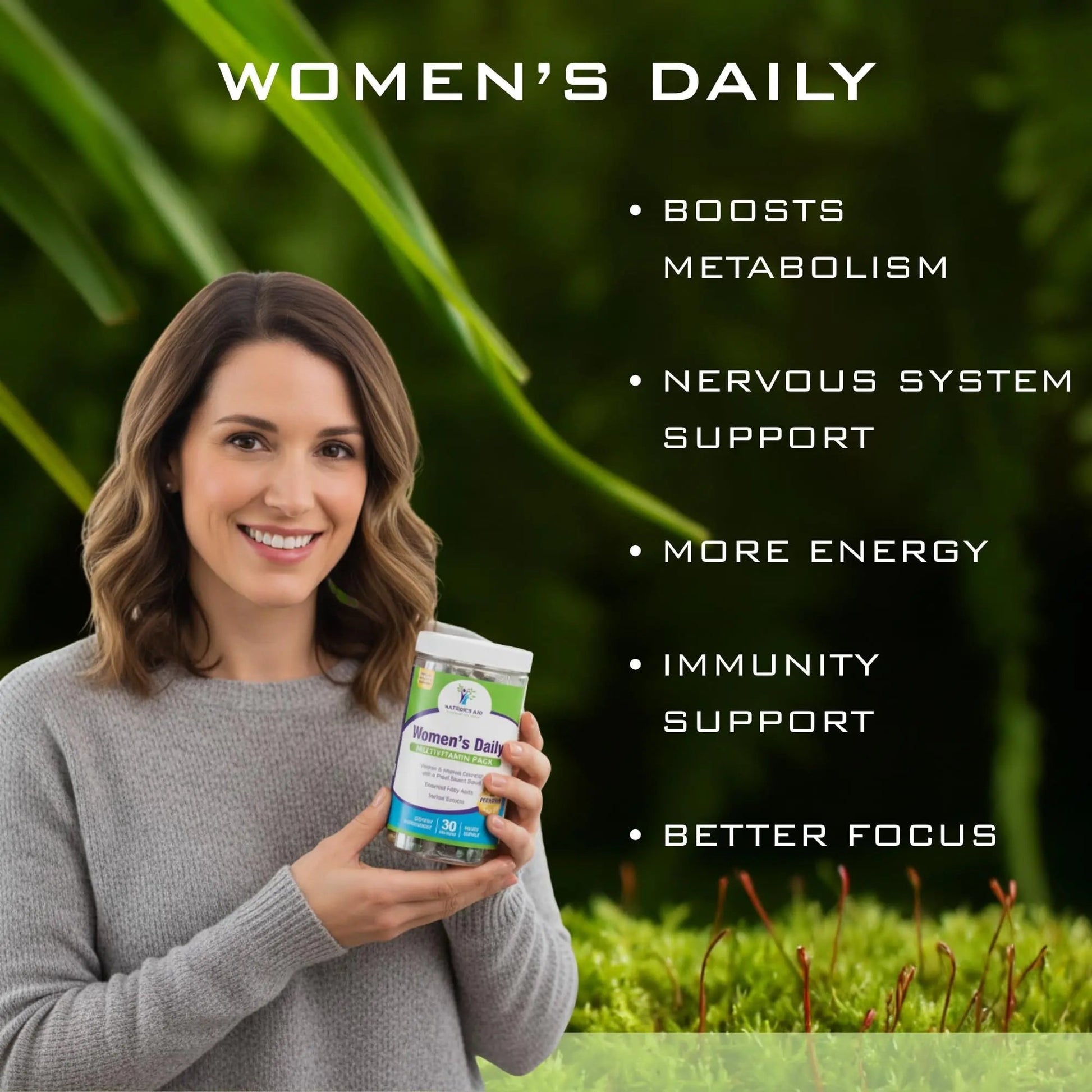 Nature’s Aid Women’s 7-30 Daily Multivitamin Packs for Energy, Focus & Performance Support | Natural Complete Vitamin Nature's Aid Holistic Wellness buy supplements canada