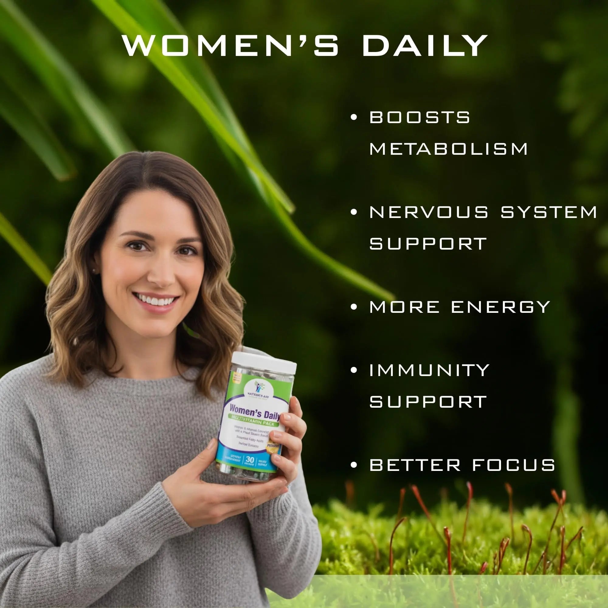 Nature’s Aid Women’s 7-30 Daily Multivitamin Packs for Energy, Focus & Performance Support | Natural Complete Vitamin Nature's Aid Holistic Wellness buy supplements canada