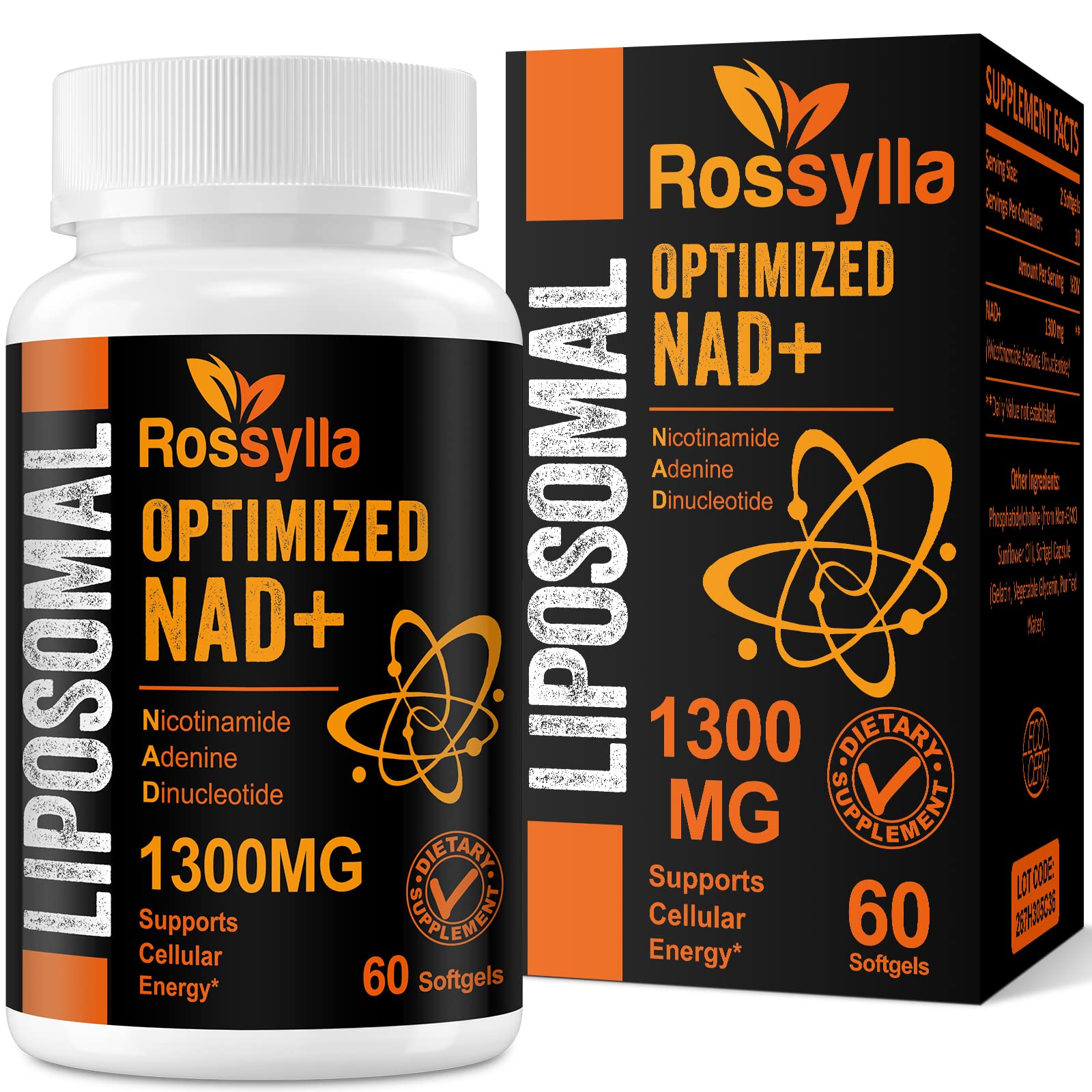 Rossylla 1300 MG Liposomal NAD+ Supplement | Highest Absorption | Purest NAD Supplemet to Boost NAD+ Effetively | Boosting NAD+ Supplement for Aging Defese, Cellular Energy, Longevity | 120 Count Rossylla buy supplements canada