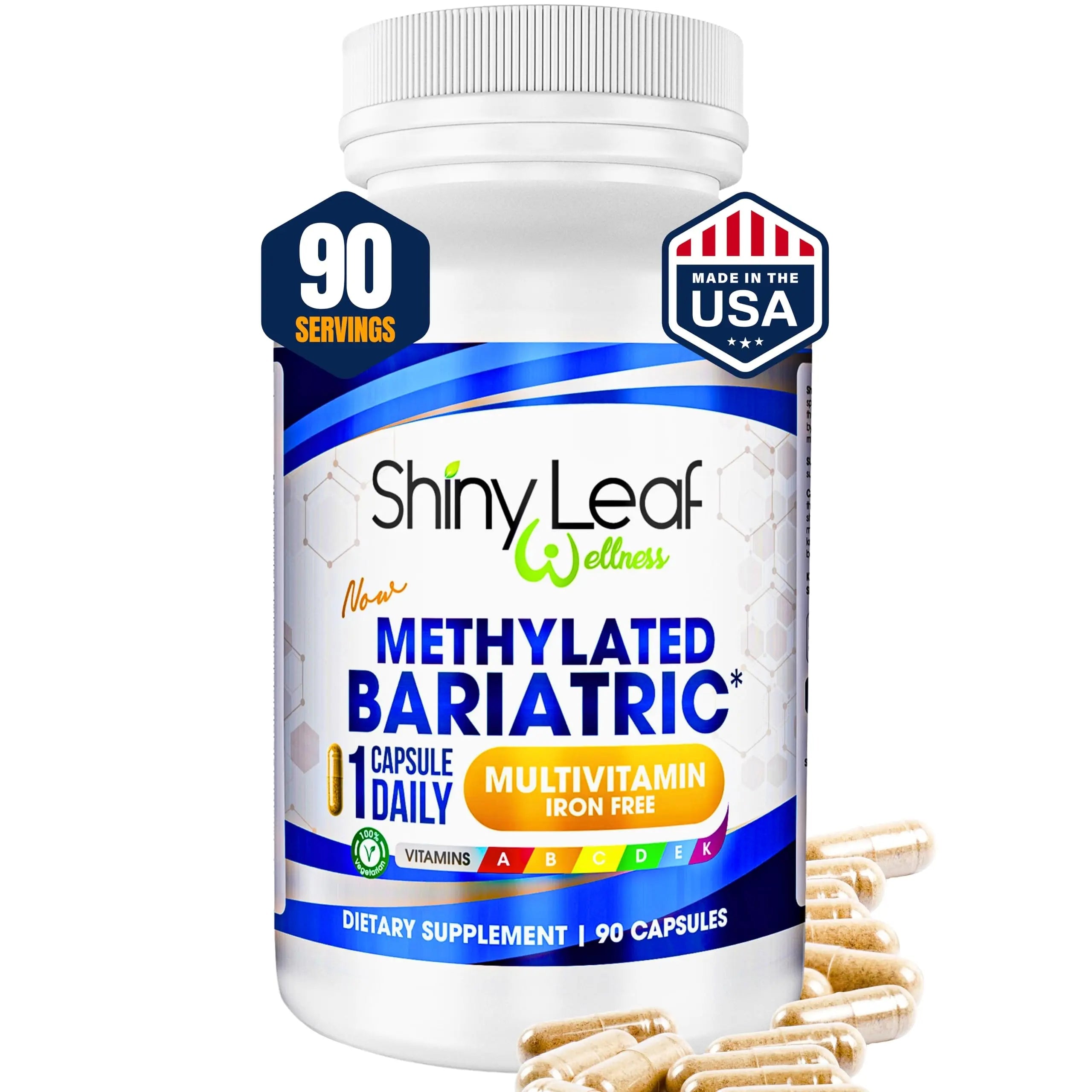 Shiny Leaf Methylated Bariatric Multivitamin Without Iron – Vitamins for Gastric Bypass & Sleeve, 1 Daily Capsule W Methylated Folate, B12, A, C, D, K Shiny Leaf buy supplements canada