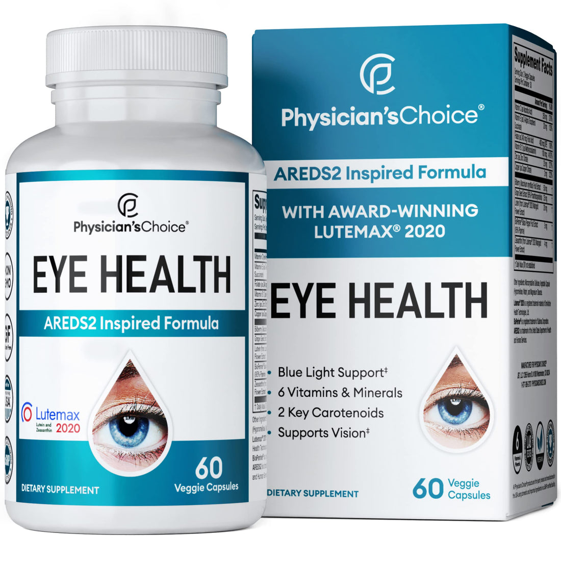 Areds 2 Eye Vitamins - Lutein, Zeaxanthin & Bilberry Extract - Supports Eye Physician's CHOICE buy supplements canada