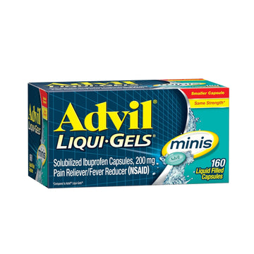 Advil Liqui-Gels Minis Pain Reliever and Fever Reducer, Pain Medicine for Adults with Ibuprofen 200mg for Pain Relief - 160 Liquid Filled Capsules Advil buy supplements canada