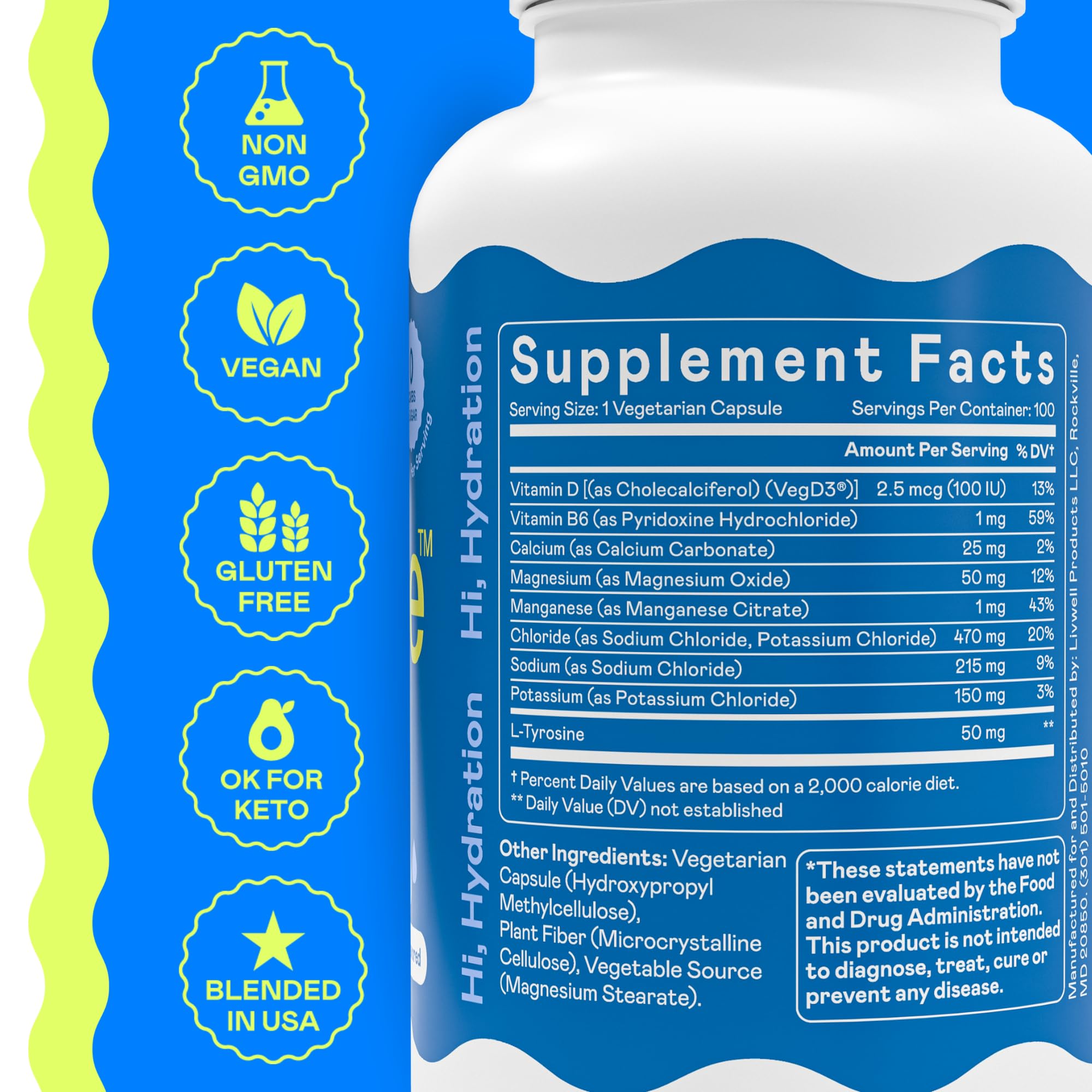 Hi-Lyte Unflavored Electrolyte Capsules - Hydration Support Supplement Tablets - Sodium, Potassium, Magnesium - 100 Servings Hi-Lyte buy supplements canada