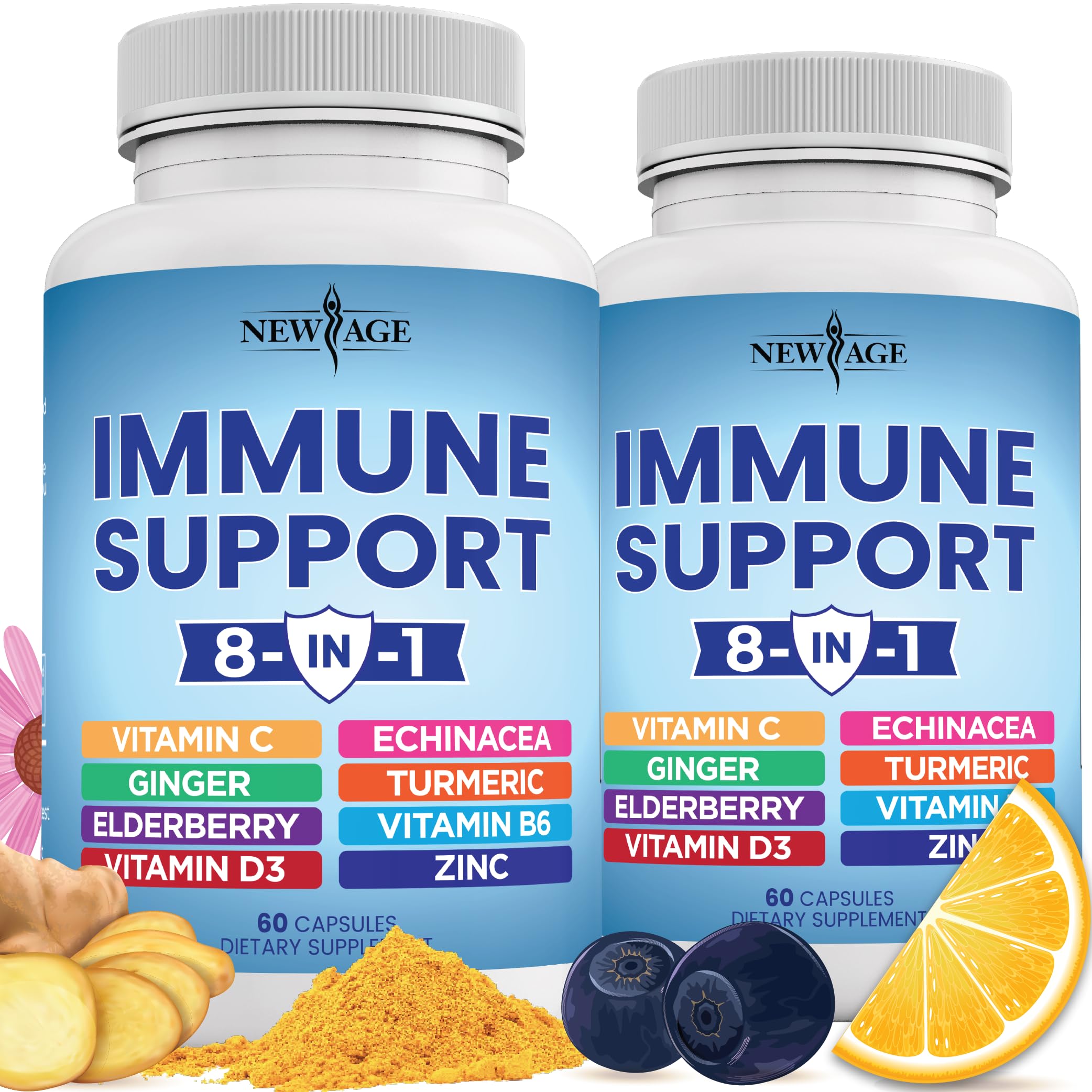NEW AGE 8 in 1 Immune Support Booster Supplement with Echinacea, Vitamin C NEW AGE buy supplements canada