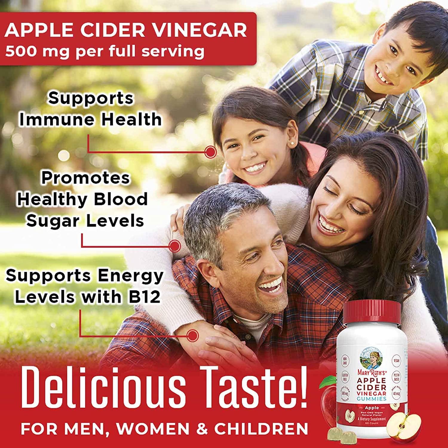 MaryRuth's Apple Cider Vinegar Gummies | ACV Gummies for Immune Support | Vegan MaryRuth Organics buy supplements canada