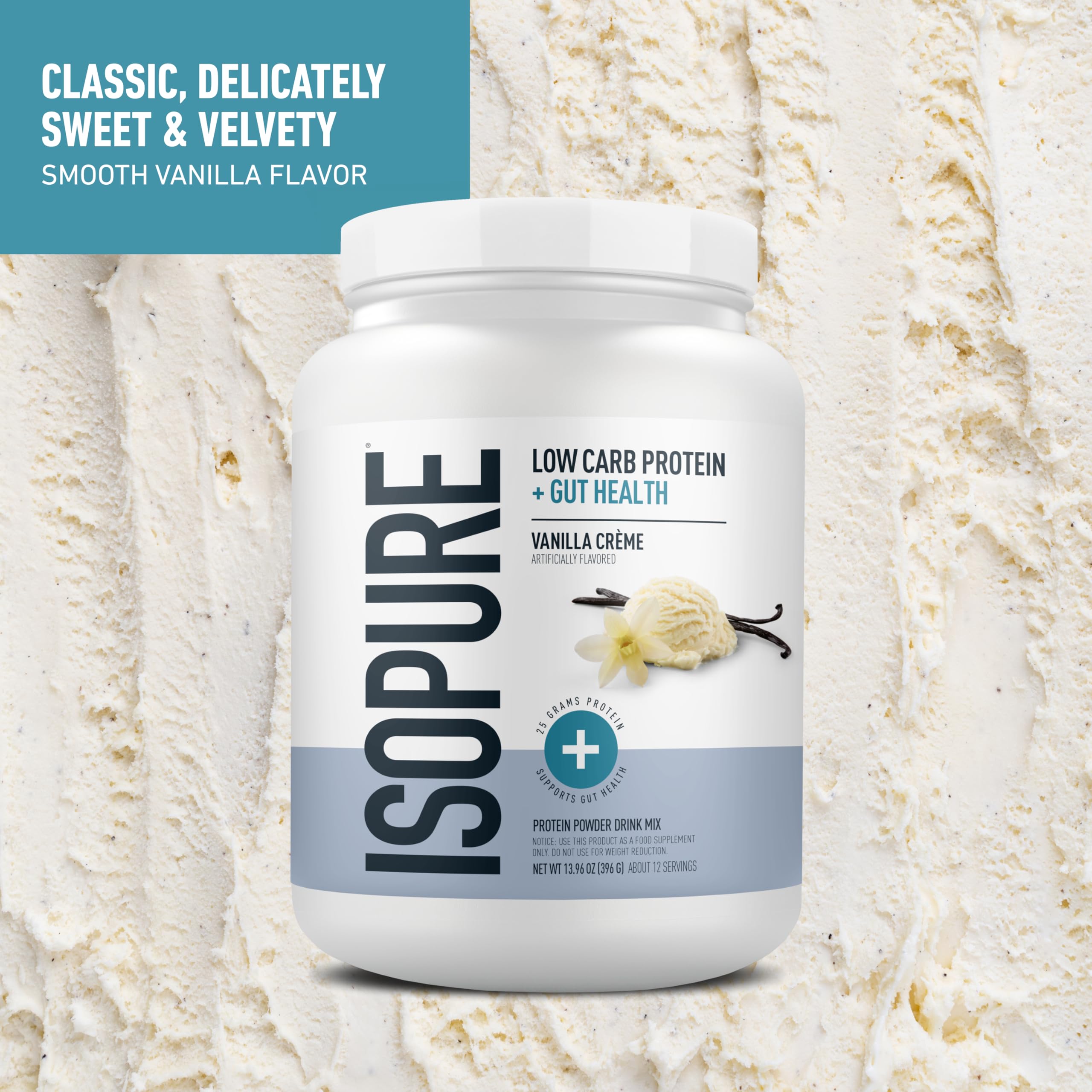 Isopure Protein + Gut Health & Immune Support Powder, Vanilla Crème, 25g Whey Protein with Prebiotics & Vitamins, 12 Servings (Pack of 1) Isopure buy supplements canada