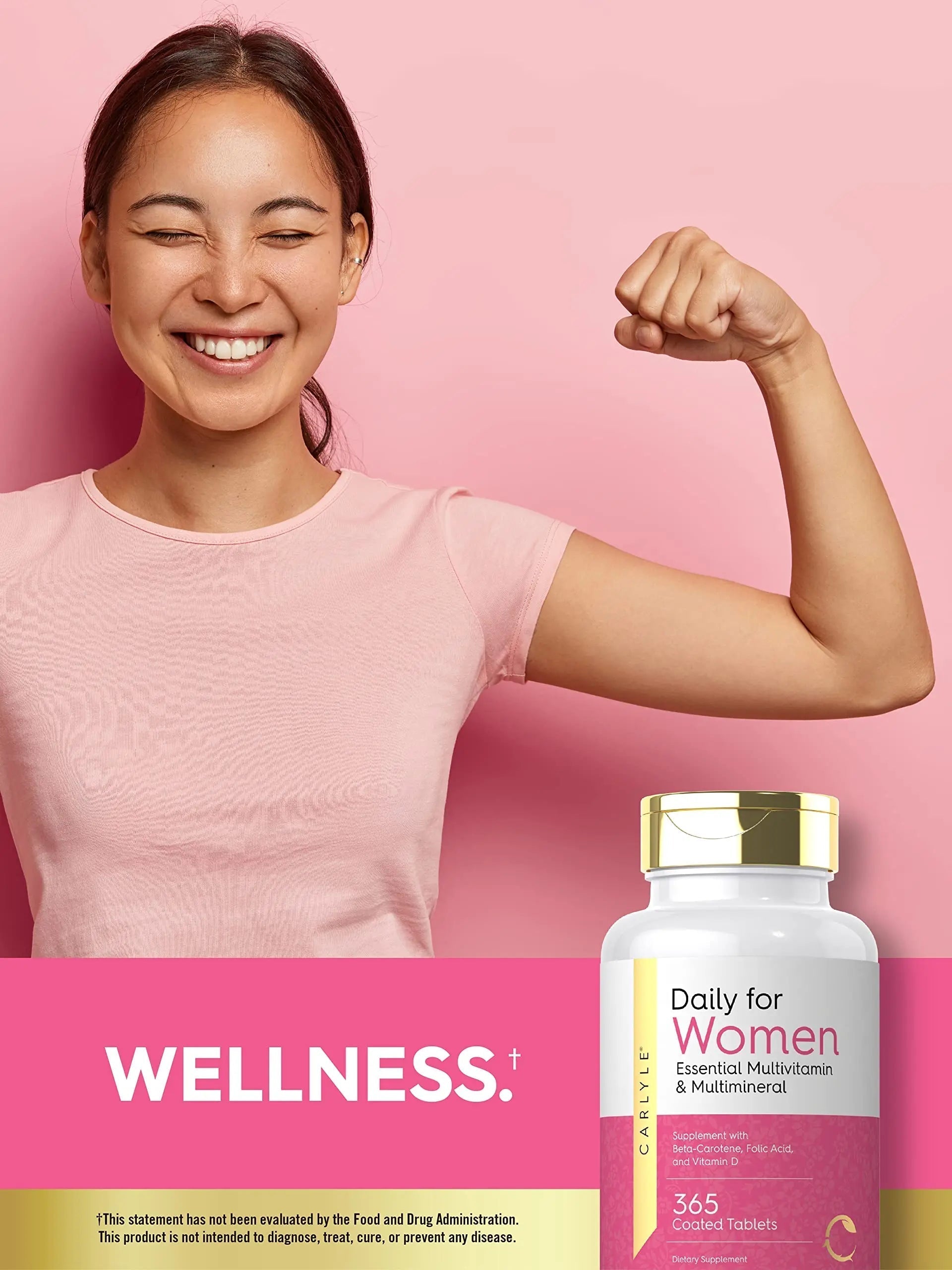 Carlyle Women's Daily Multivitamin and Multimineral Supplement | 365 Tablets | Beta-Carotene, Folic Acid and Vitamin D | Non-GMO, Gluten Free Pills Carlyle buy supplements canada
