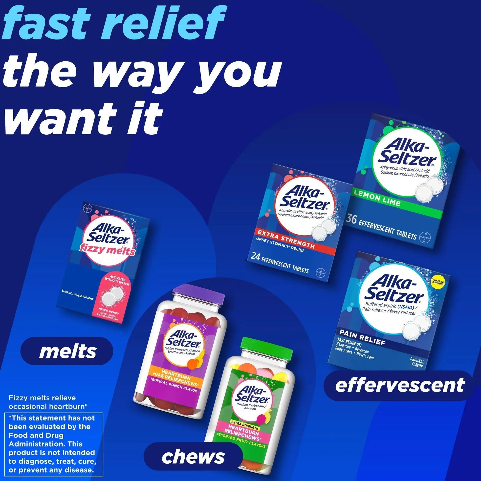 Alka-Seltzer Pain Relief, Aspirin Effervescent Tablets for Fast Pain Relief, 72 Ct Alka-Seltzer buy supplements canada