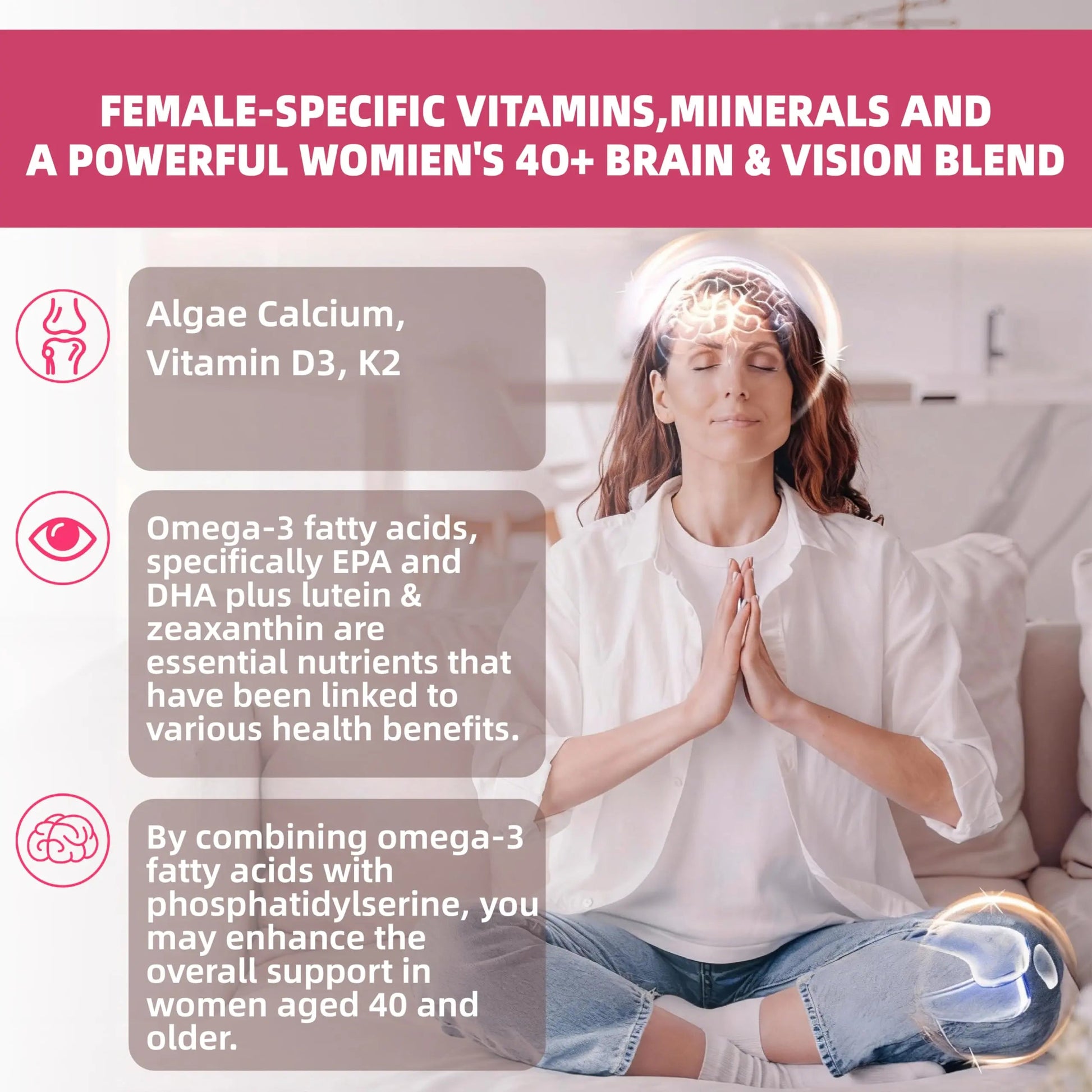 Multivitamin for Women Gummies for 40+ with Omega-3, Niacinamide, B-Complex, Lutein, Iron, Choline, Phosphatidylserine, Vitamin D3 Lerinettia buy supplements canada