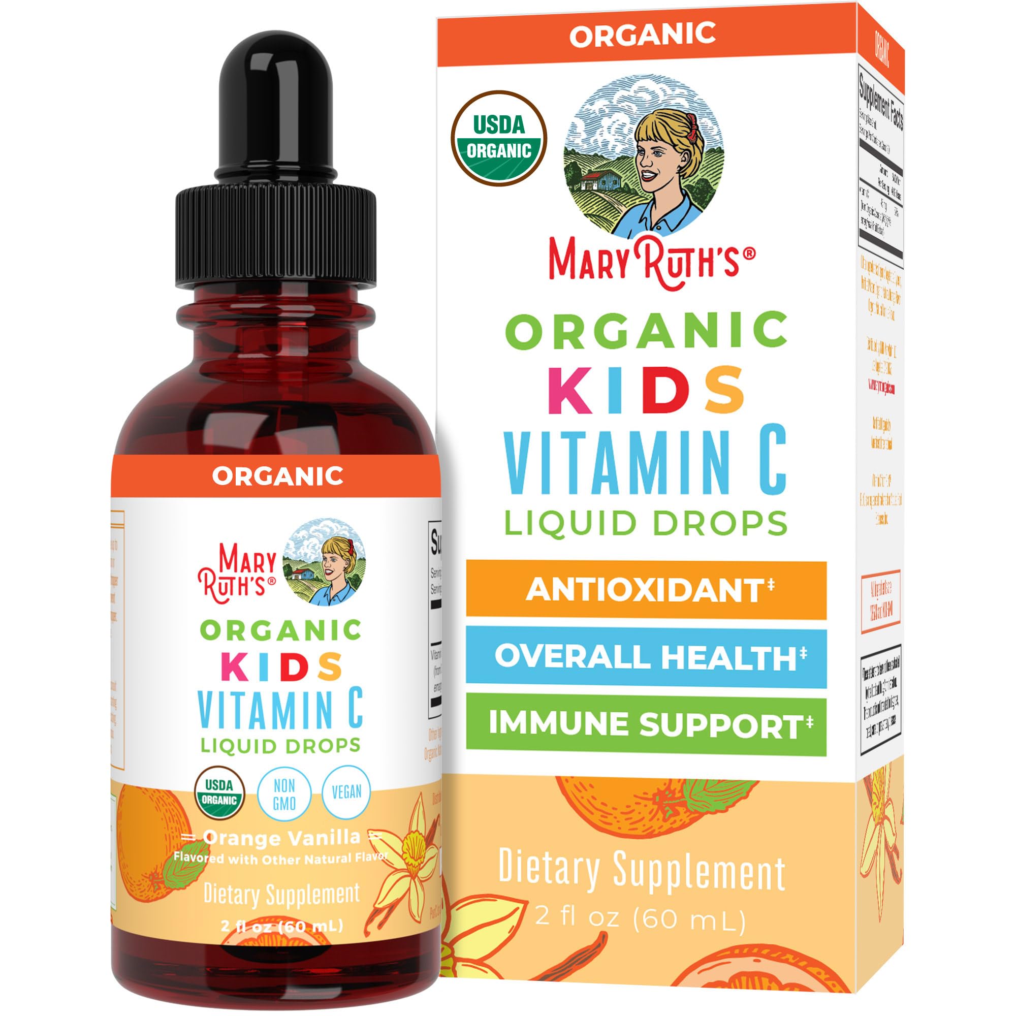 MaryRuth Organics USDA Kids Vitamin C Drops | Vegan Immune Support Supplement for Ages 4-13 | Immune Support & Overall Health | Vitamin C from Organic Acerola Fruit Extract | 2oz MARYRUTH'S buy supplements canada