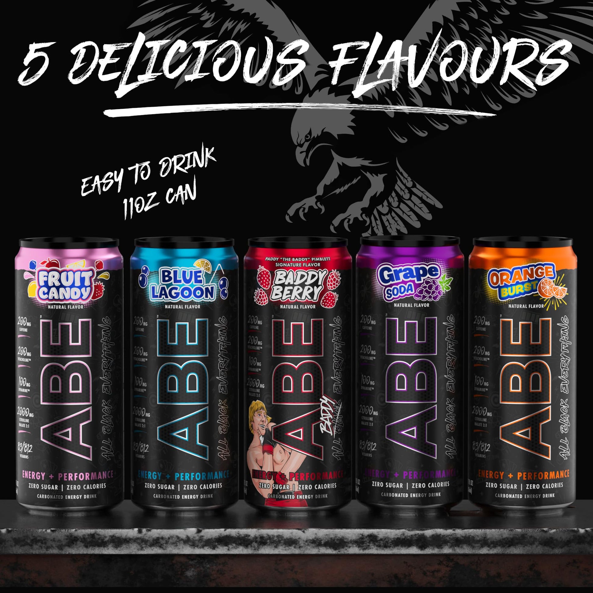 ABE Energy + Performance Sugar Free Energy Drink - All Black Everything Drink ABE all black everything buy supplements canada