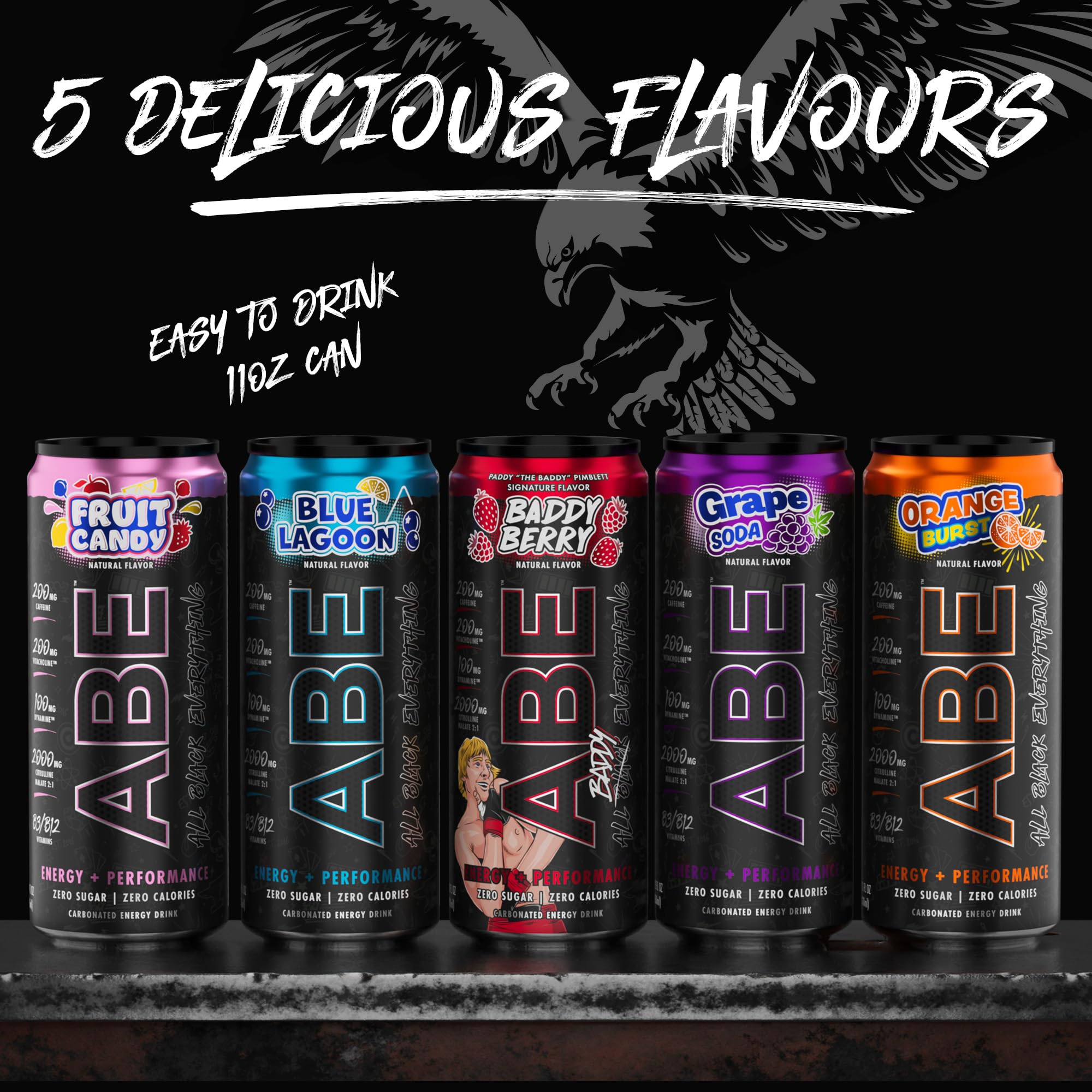 ABE Energy + Performance Sugar Free Energy Drink - All Black Everything Drink ABE all black everything buy supplements canada