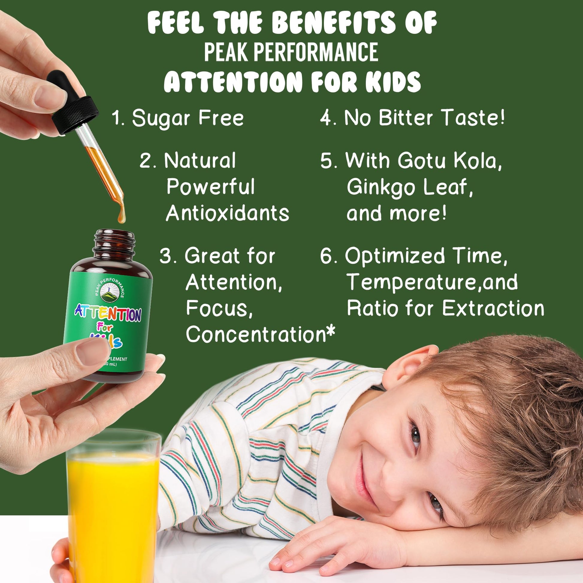 Kids Focus Drops. Attention Deficit Liquid Supplement for Concentration, Attention, Brain, Memory. No Bitter Taste. Natural Non-Habit Forming Sugar Free 7-in-1 Vegan Nootropic for Children, Teenagers Peak Performance buy supplements canada