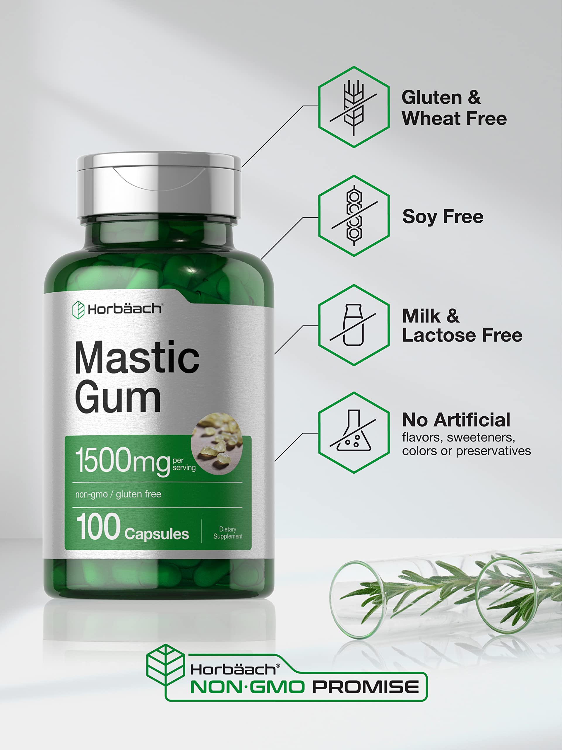 Mastic Gum Capsules 1500mg 100 Count | Non-GMO & Gluten Free | by Horbaach Horbäach buy supplements canada