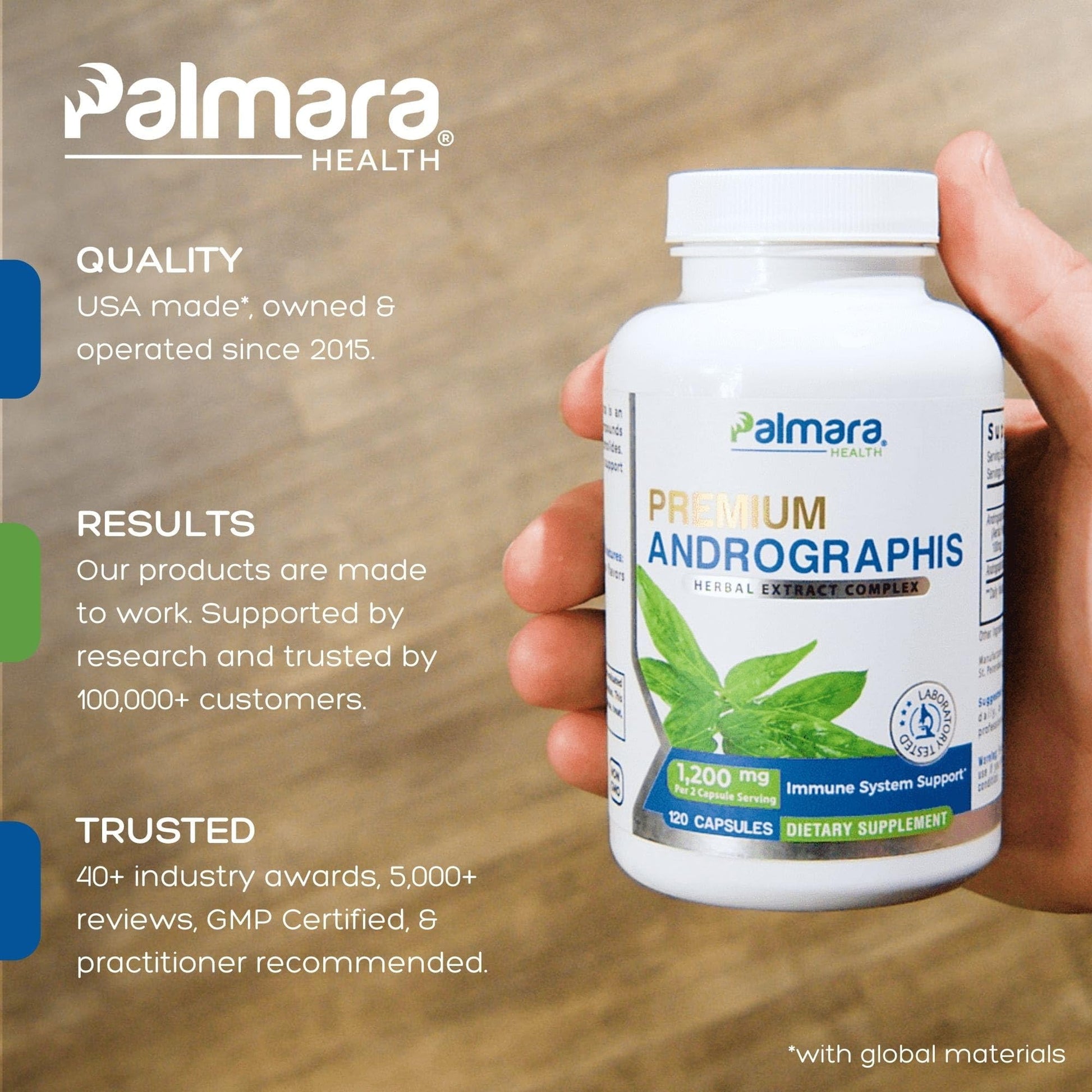 Palmara Health Premium Andrographis Paniculata Extract 1,200mg with 100mg Andrographolides Vegan Capsules for Immune & Digestive Support, Non-GMO, Gluten Free, Herbal Dietary Supplement Palmara Health buy supplements canada