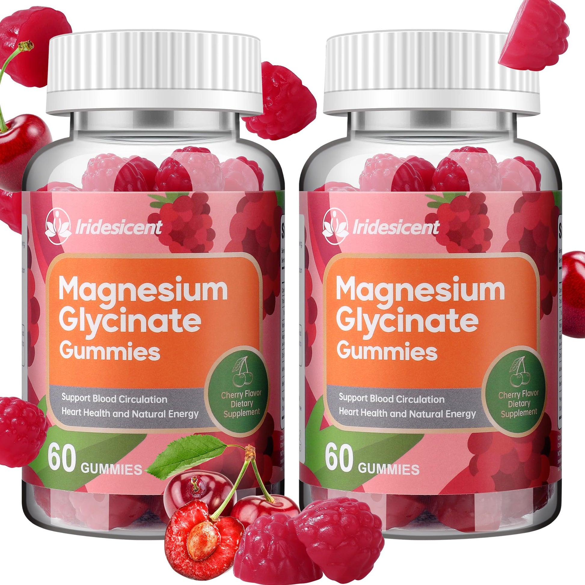 IRIDESICENT Magnesium Glycinate Gummies 400mg, Sugar Free Magnesium Supplement w/Ashwagandha, Zinc, Vegan Magnesium Glycinate Supplement for Adults - 120 Cherry Gummies IRIDESICENT buy supplements canada