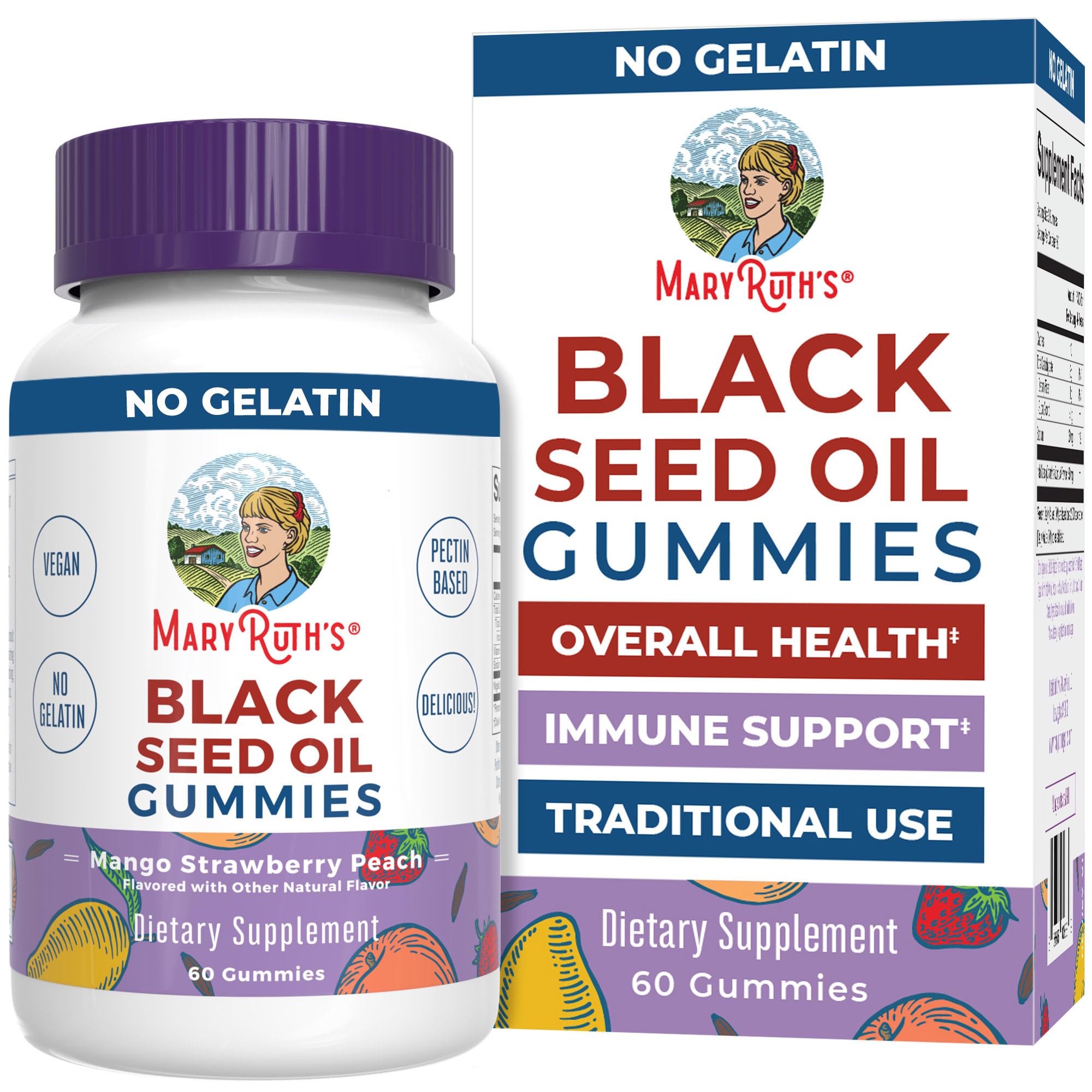 MaryRuth Organics Black Seed Oil Gummies | Black Cumin Seed Oil Supplement | Traditionally Used for Immune Support & Cardiovascular Health | Vegan | No Gelatin | Pectin Based | 60 Gummies MARYRUTH'S buy supplements canada