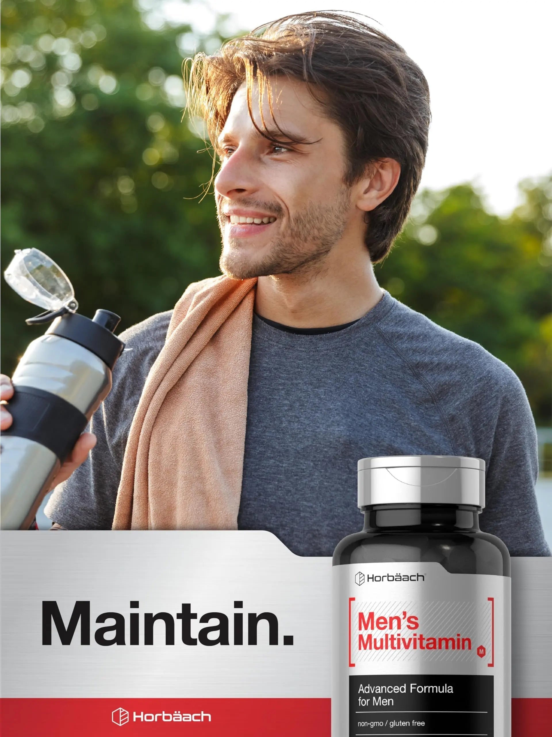 Horbäach Mens Multivitamin | 60 Caplets | Advanced Formula | with Vitamin C, D, Magnesium, Minerals & More | Horbäach buy supplements canada