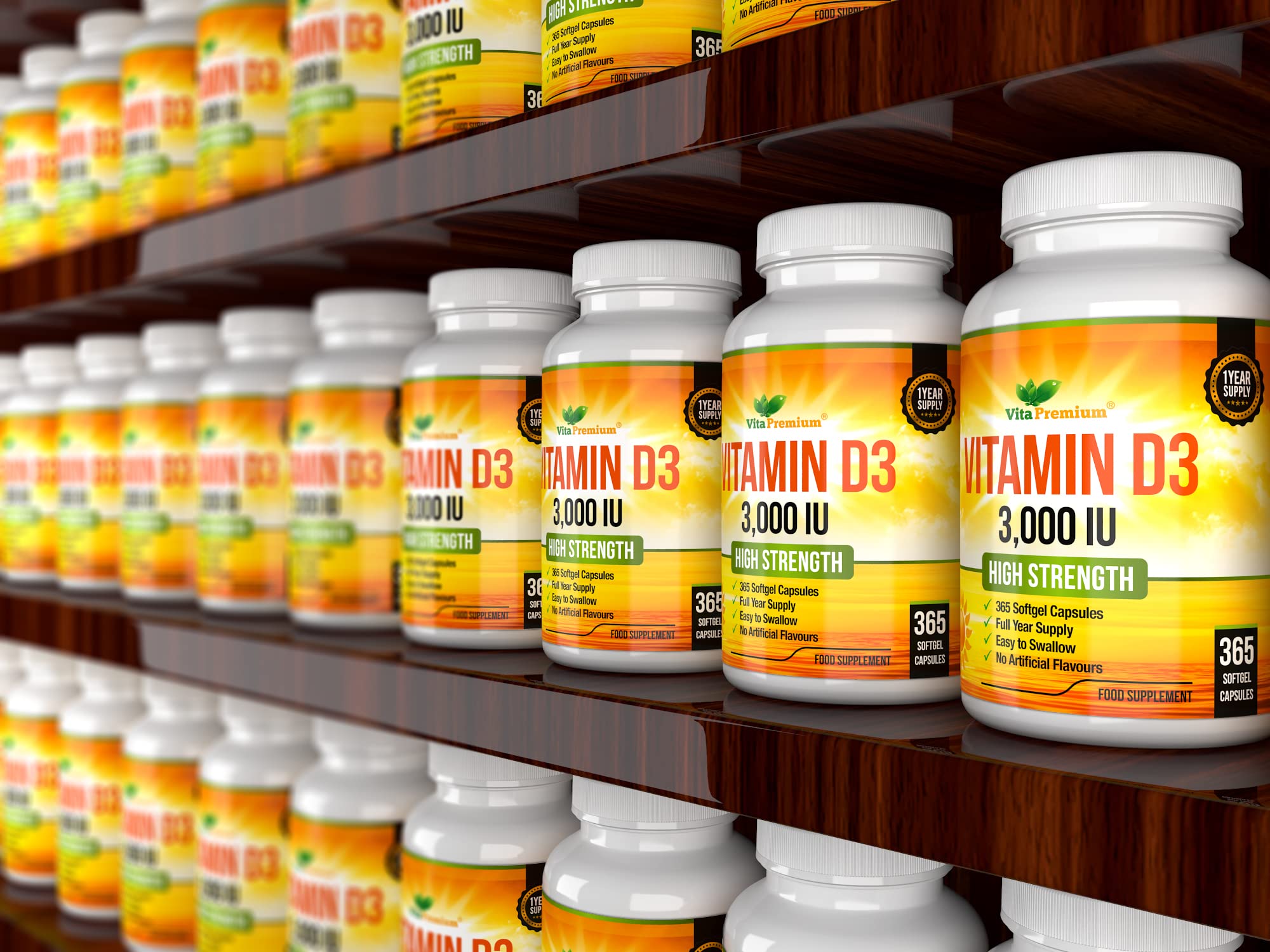 Vitamin D 3,000 IU, High Strength Vitamin D3 Supplement, 365 Easy to Swallow Softgels Vita Premium buy supplements canada