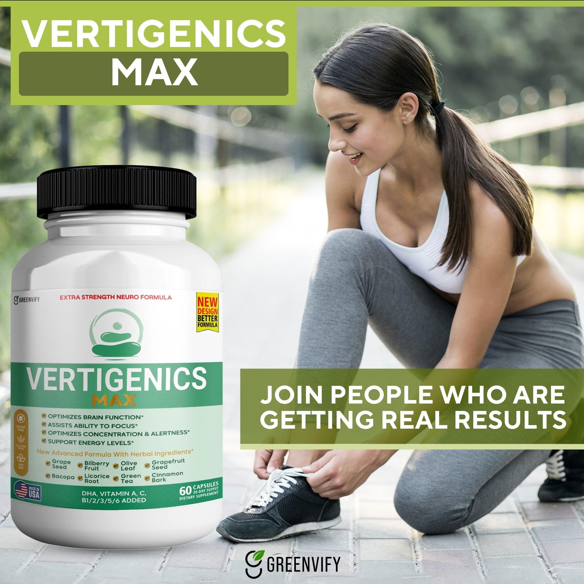Vertigenics Max – Brain & Focus Support Supplement – Extra Strength Neuro Formula with Vitamins, Minerals & Herbal Blend – Supports Clarity, Alertness & Energy – 60 Capsules (1) Vertigenics buy supplements canada
