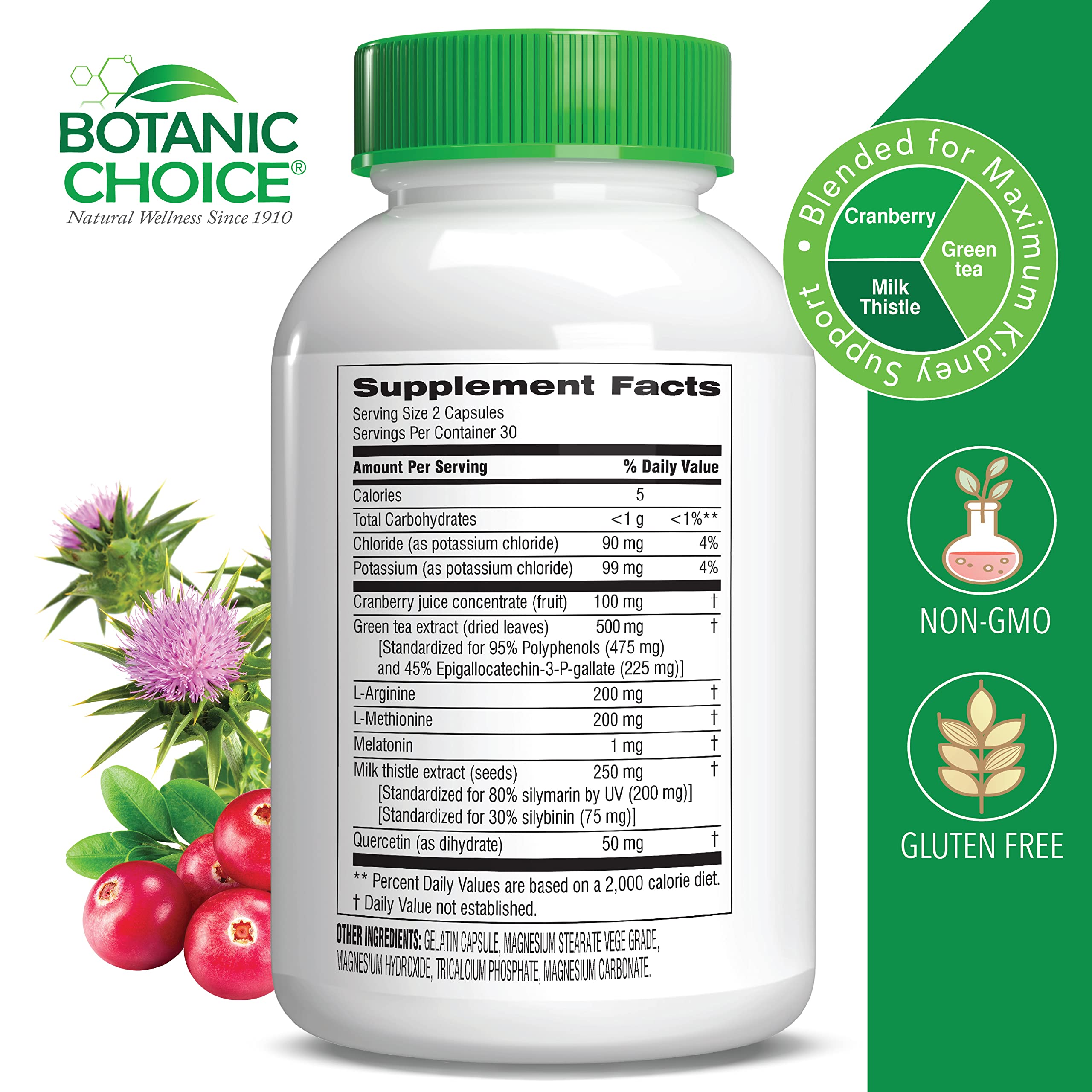 Botanic Choice Ultra Kidney Complex - Optimal Kidney Support with Milk Thistle, Green Tea & More- 60 Capsules Botanic Choice buy supplements canada