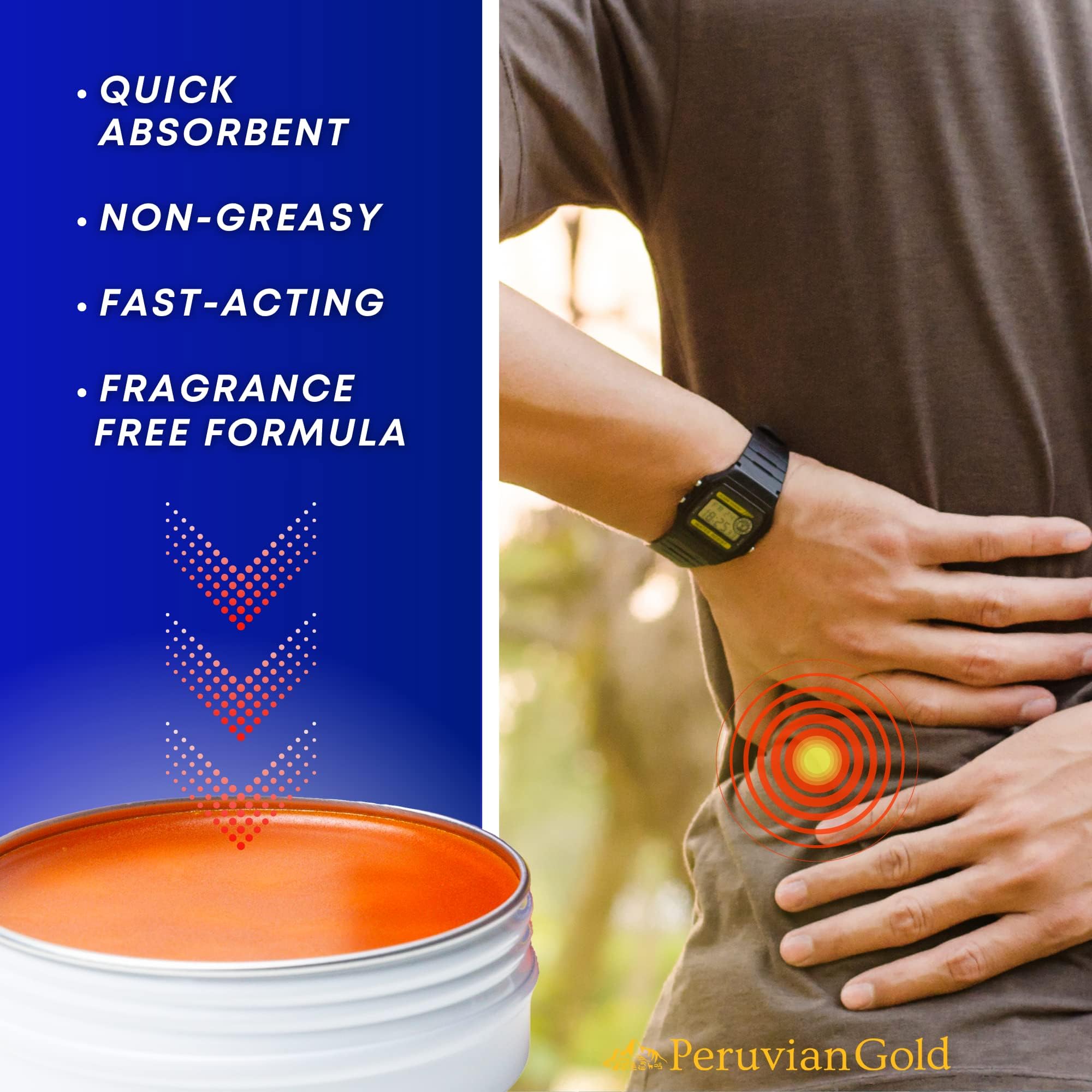 Sore Muscle Balm - Peruvian Gold Intense Heat Therapy Muscle Rub. 500K Scoville Heat Units Melts Away Sore, Painful Muscles. 2oz Peruvian Gold buy supplements canada