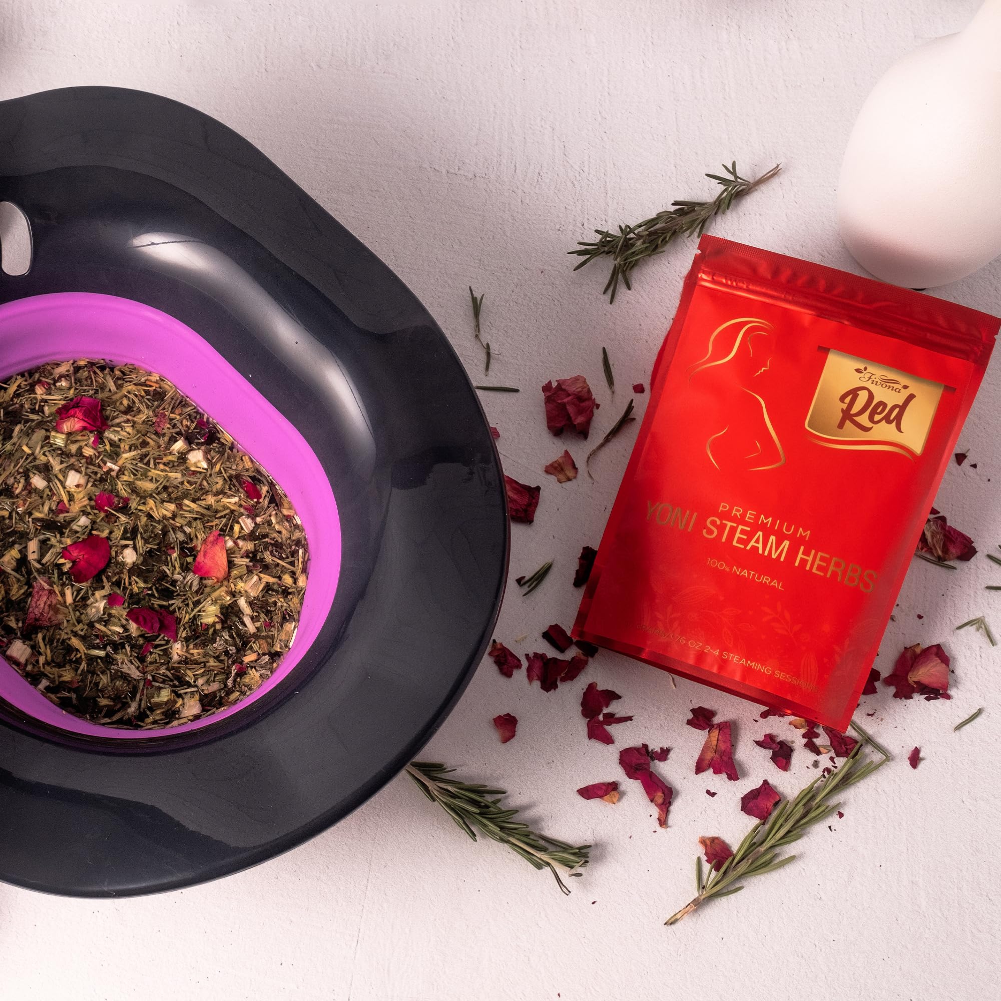Fivona 4-in-1 Feminine Care Kit, Yoni Oil, Yoni Soap, Yoni Steaming Pot and Red Premium V Steam Herbs FIVONA buy supplements canada