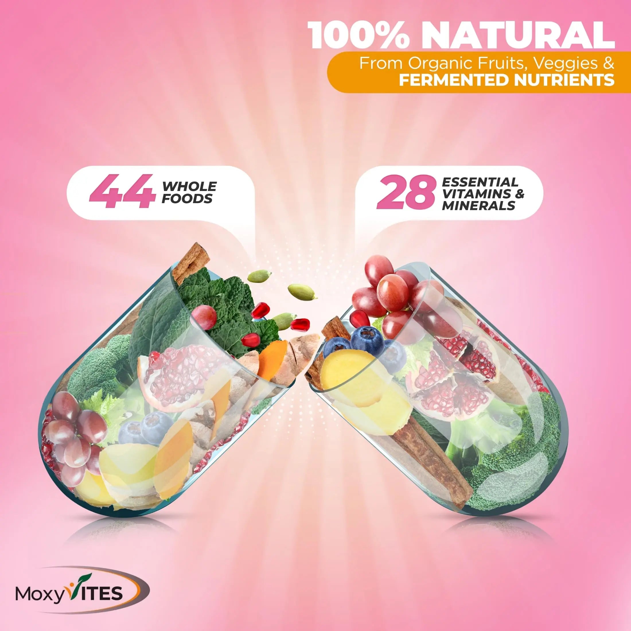 Methylated Multivitamin for Women with Iron - Womens Multivitamin with 44 Organic Whole Food & Fermented Nutrients MoxyVites buy supplements canada