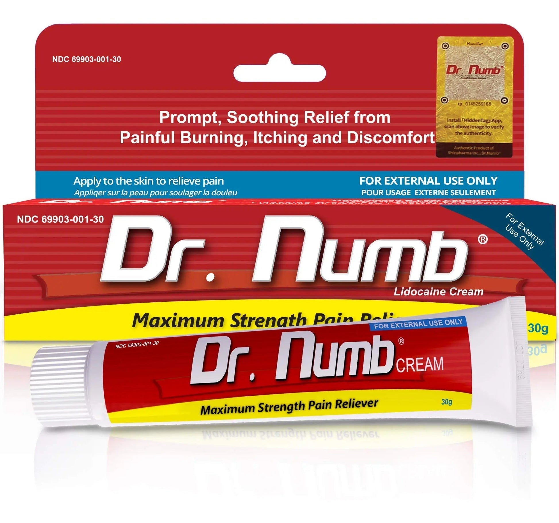 Dr. Numb 5% Lidocaine Numbing Cream, Fast-Acting Maximum Strength Topical Anesthetic Pain Relief Burn Itch Numb Cream with Vitamin E for Hemorrhoid Treatment, Local and Anorectal Uses - 30g Dr. Numb buy supplements canada