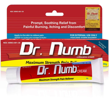 Dr. Numb 5% Lidocaine Numbing Cream, Fast-Acting Maximum Strength Topical Anesthetic Pain Relief Burn Itch Numb Cream with Vitamin E for Hemorrhoid Treatment, Local and Anorectal Uses - 30g Dr. Numb buy supplements canada