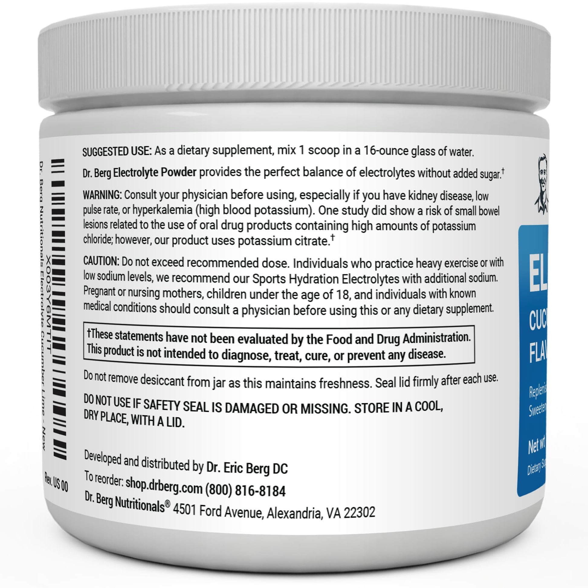 Dr. Berg Hydration Keto Electrolyte Powder - Enhanced w/ 1,000mg of Potassium & Real Dr. Berg Nutritionals buy supplements canada
