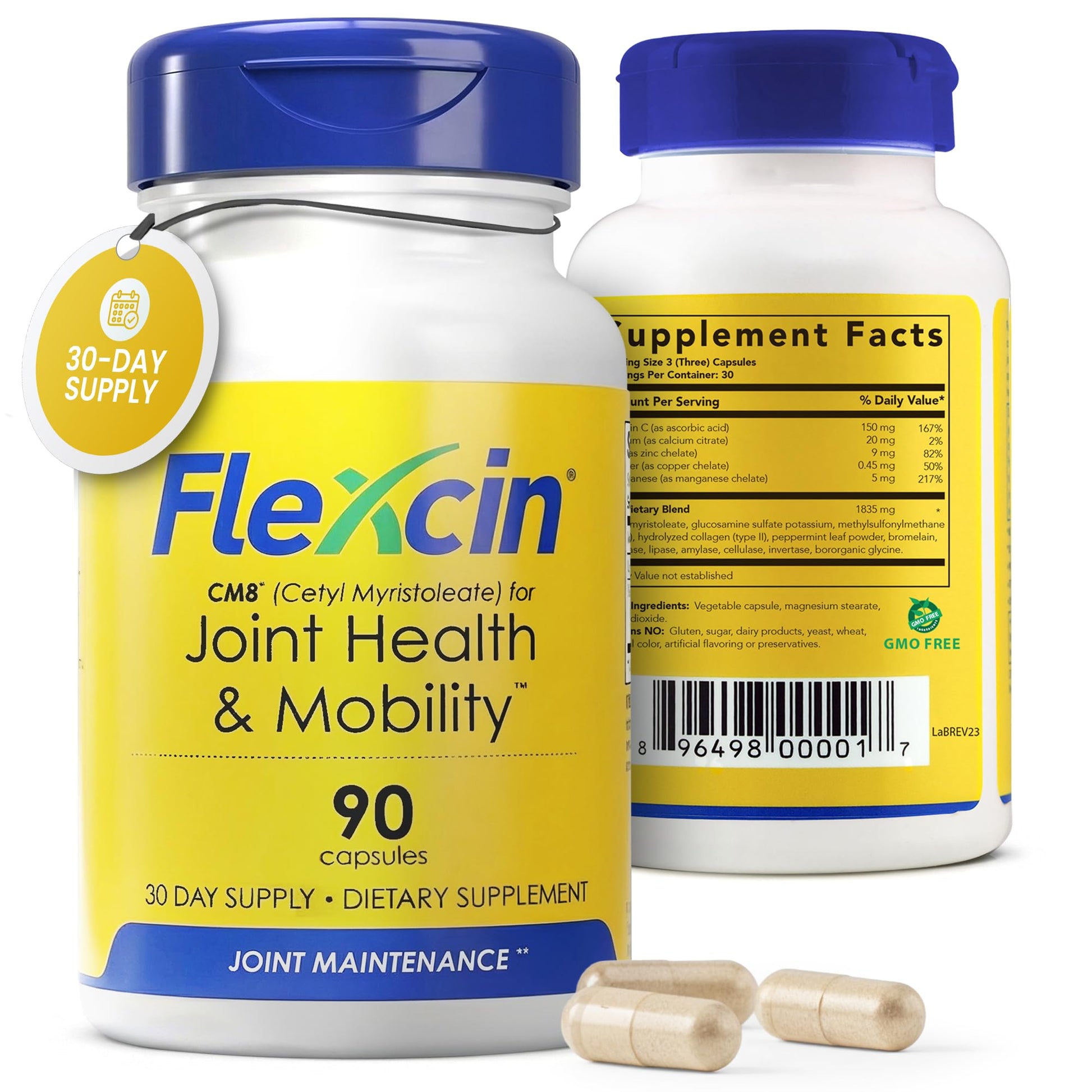 Flexcin Joint Health & Mobility Formula with CM8 (Cetyl Myristoleate) - Joint Supplements for Men and Women with Glucosamine, MSM, Collagen Type II - 90 Capsules Flexcin buy supplements canada