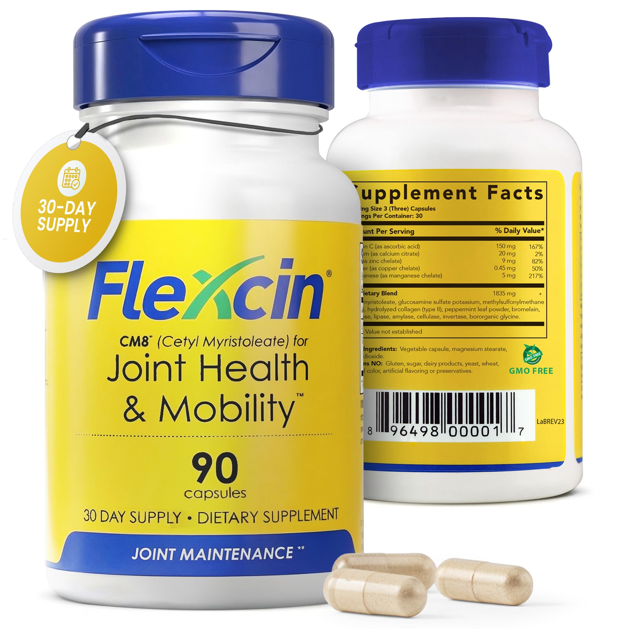 Flexcin Joint Health & Mobility Formula with CM8 (Cetyl Myristoleate) - Joint Supplements for Men and Women with Glucosamine, MSM, Collagen Type II - 90 Capsules Flexcin buy supplements canada