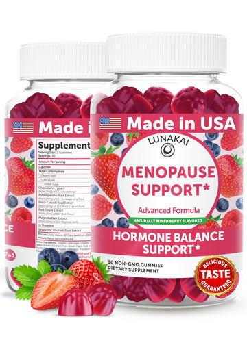 LUNAKAI USA Made Menopause Relief Gummies – Natural Menopause Supplements for Women with Black Cohosh & L-Theanine – Daily Support for Hot Flashes, Night Sweats & Hormonal Balance, 60ct Lunakai buy supplements canada