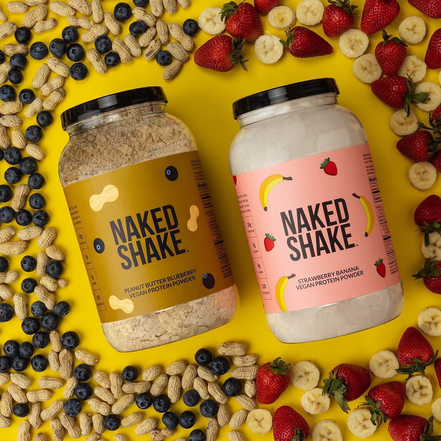 NAKED nutrition Naked Shake - Vegan Protein Powder, Strawberry Banana - Flavored Plant NAKED buy supplements canada
