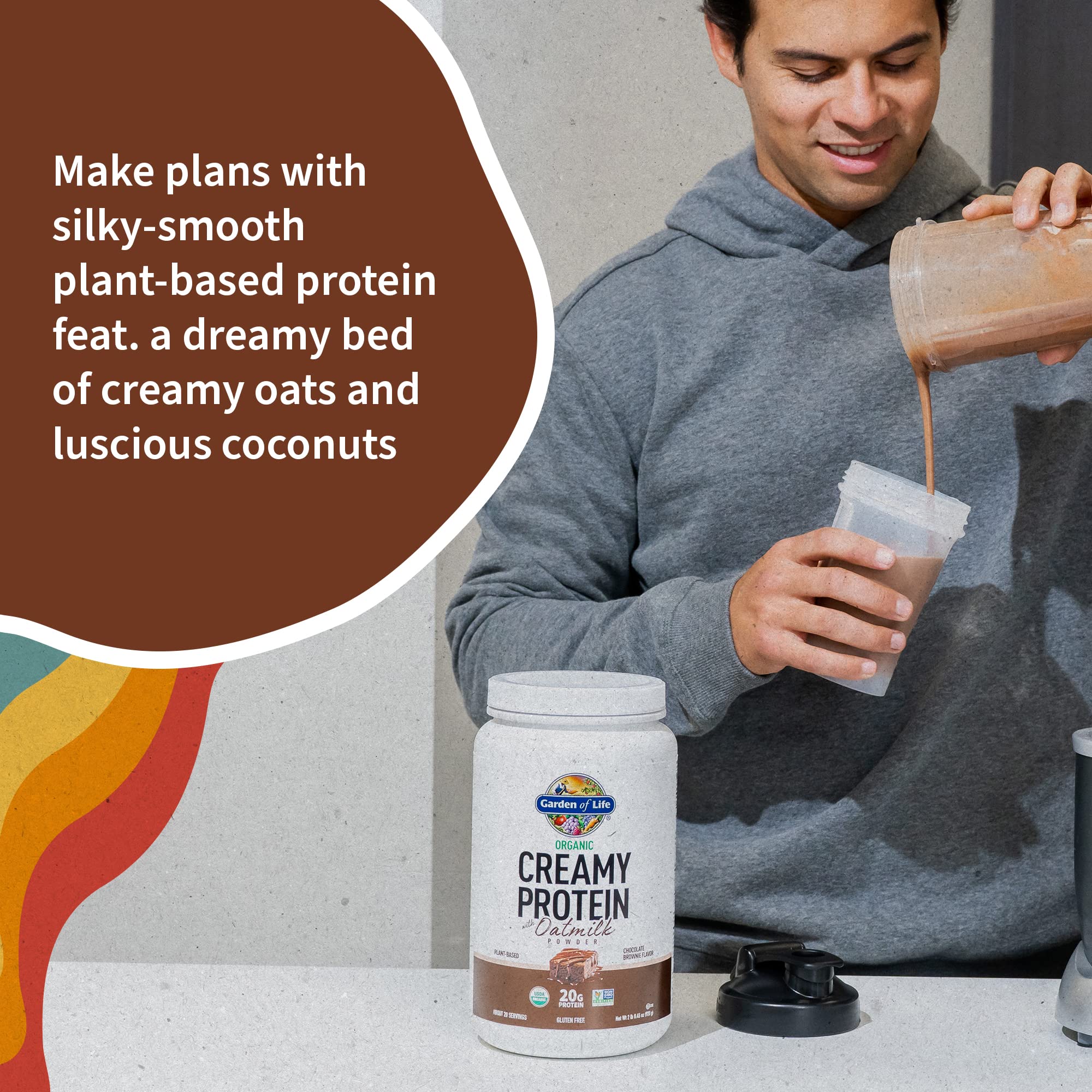 Garden of Life Creamy Organic Vegan Protein Powder + OatMilk, 20g Complete Plant Garden of Life buy supplements canada