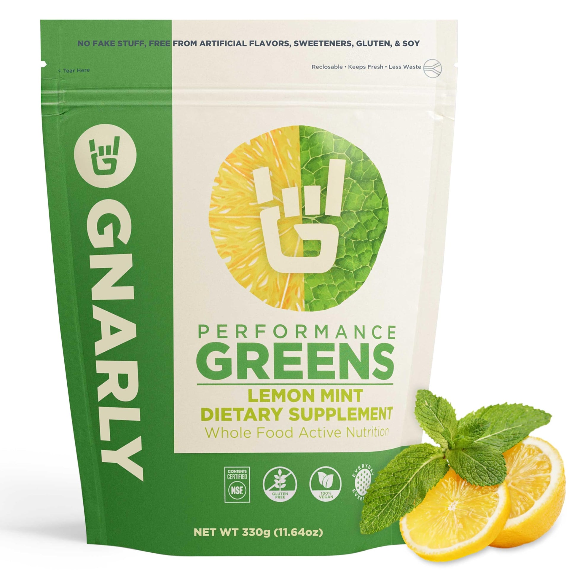 Gnarly Nutrition Greens Superfood Powder – Lemon Mint Performance Super Greens Powder – NSF Contents Certified – Organic, Probiotics & Essential Micronutrients - Lemon Mint, 11.64 oz Gnarly Nutrition buy supplements canada