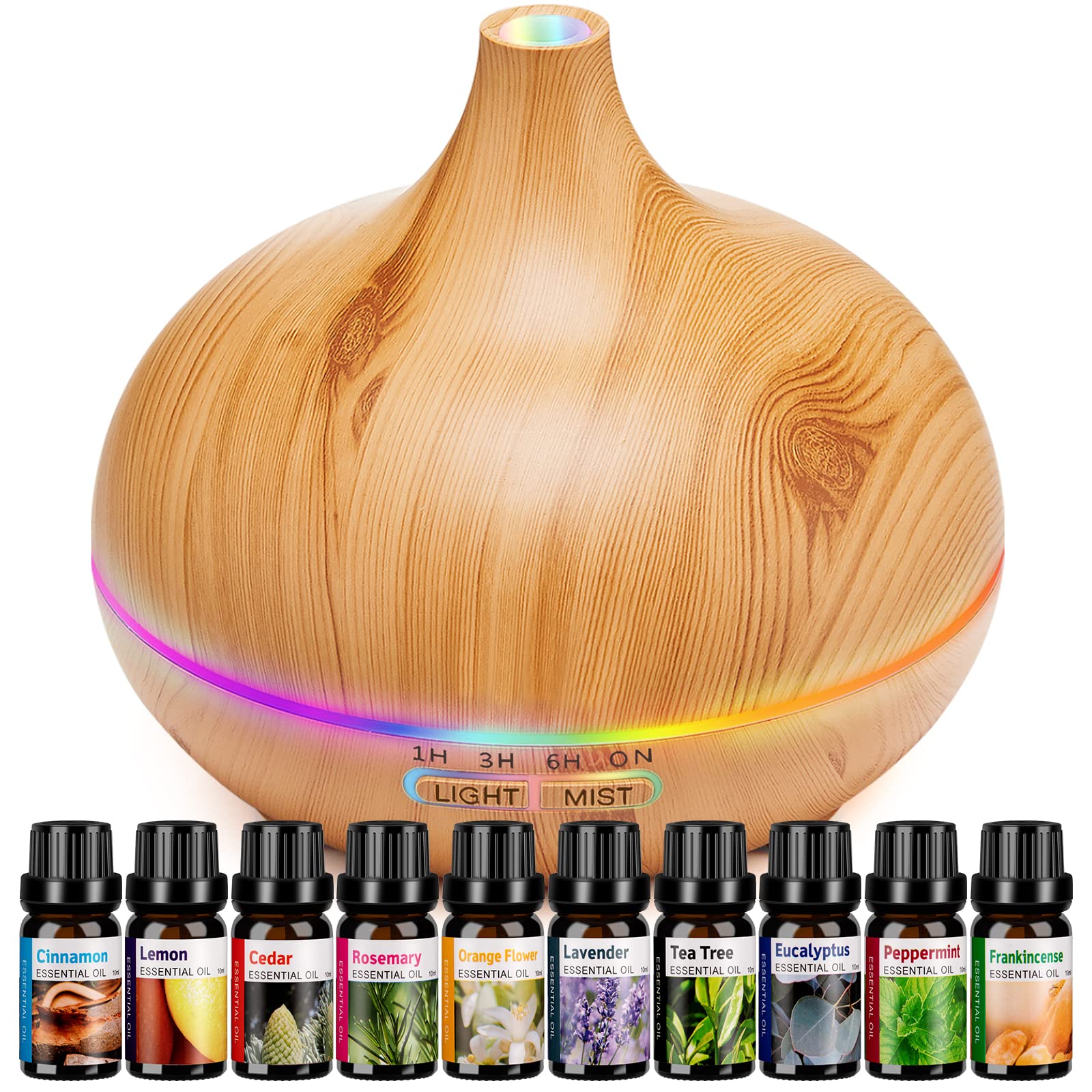 HLS 550ml Aroma Diffusers for Essential Oils Large Room with 10 Essential Oils,Ultrasonic Aromatherapy HLS buy supplements canada