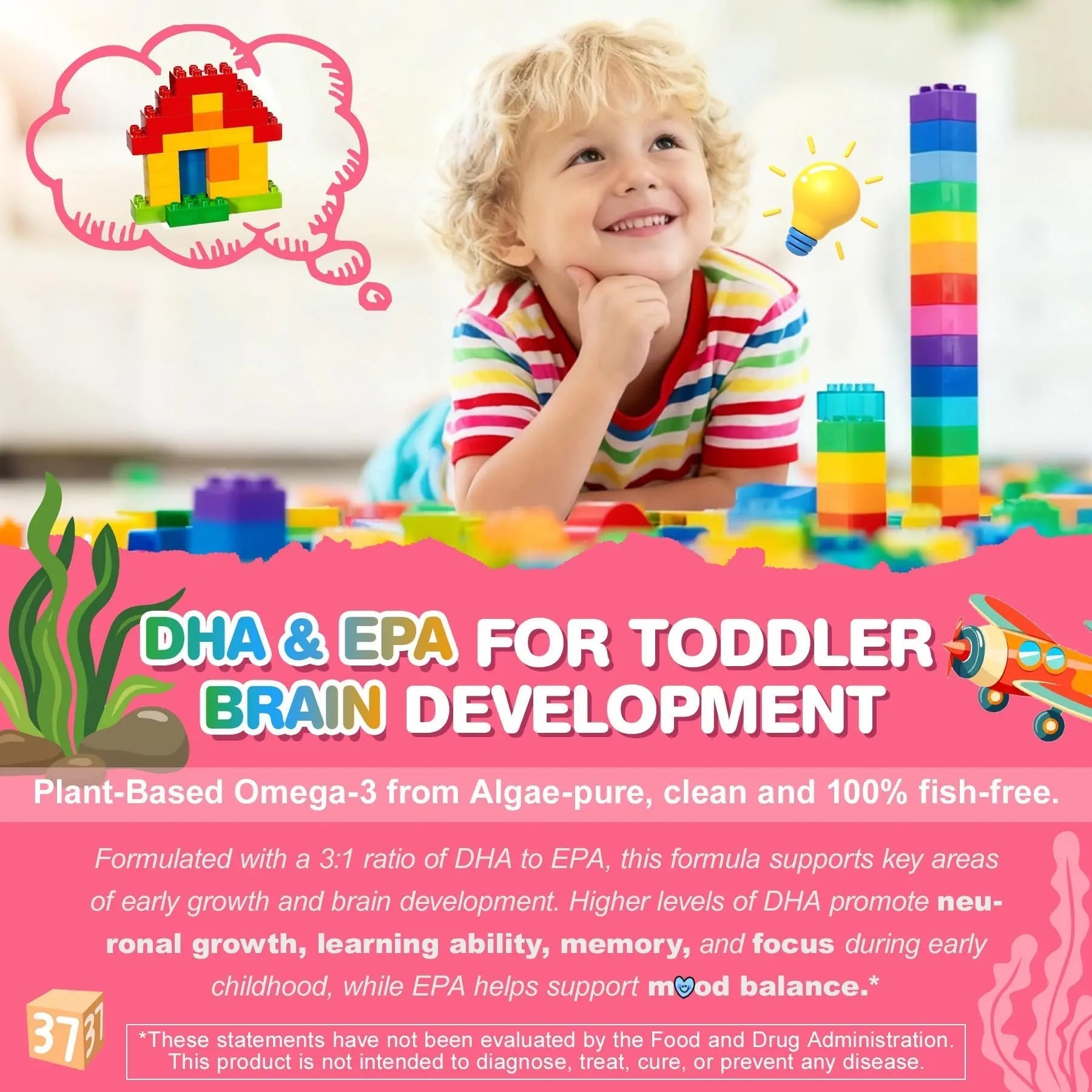 Organic Toddler Multivitamin Gummies + Omega-3 (DHA/EPA), Postbiotics | kids 2+ multivitamin | Vitamins A C D3 Methyl B12 Folate Zinc EnvyCure buy supplements canada