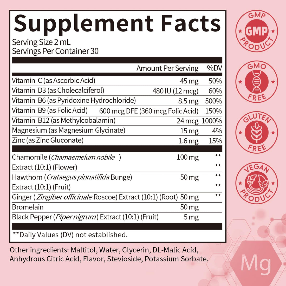 (2 Pack) Magnesium Glycinate Liquid with Chamomile, Hawthorn & Ginger for Stress Relief and Digestive Comfort, Fast Absorption, Non-GMO, Vegan Formula, Sugar Free, Strawberry Flavor, 4 Fl OZ GPGP GreenPeople buy supplements canada